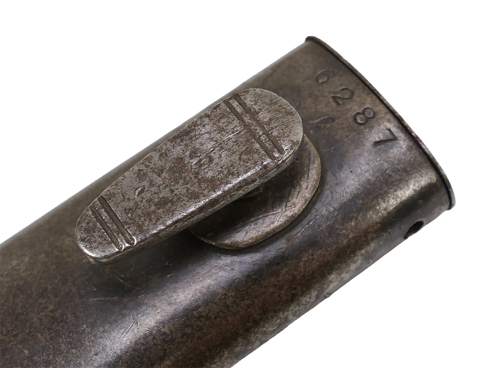 Wehrmacht M84/98 bayonet by Berg & Co, 1938, K98 carbine / fixed bayonet with scabbard, BATTLE-WORN