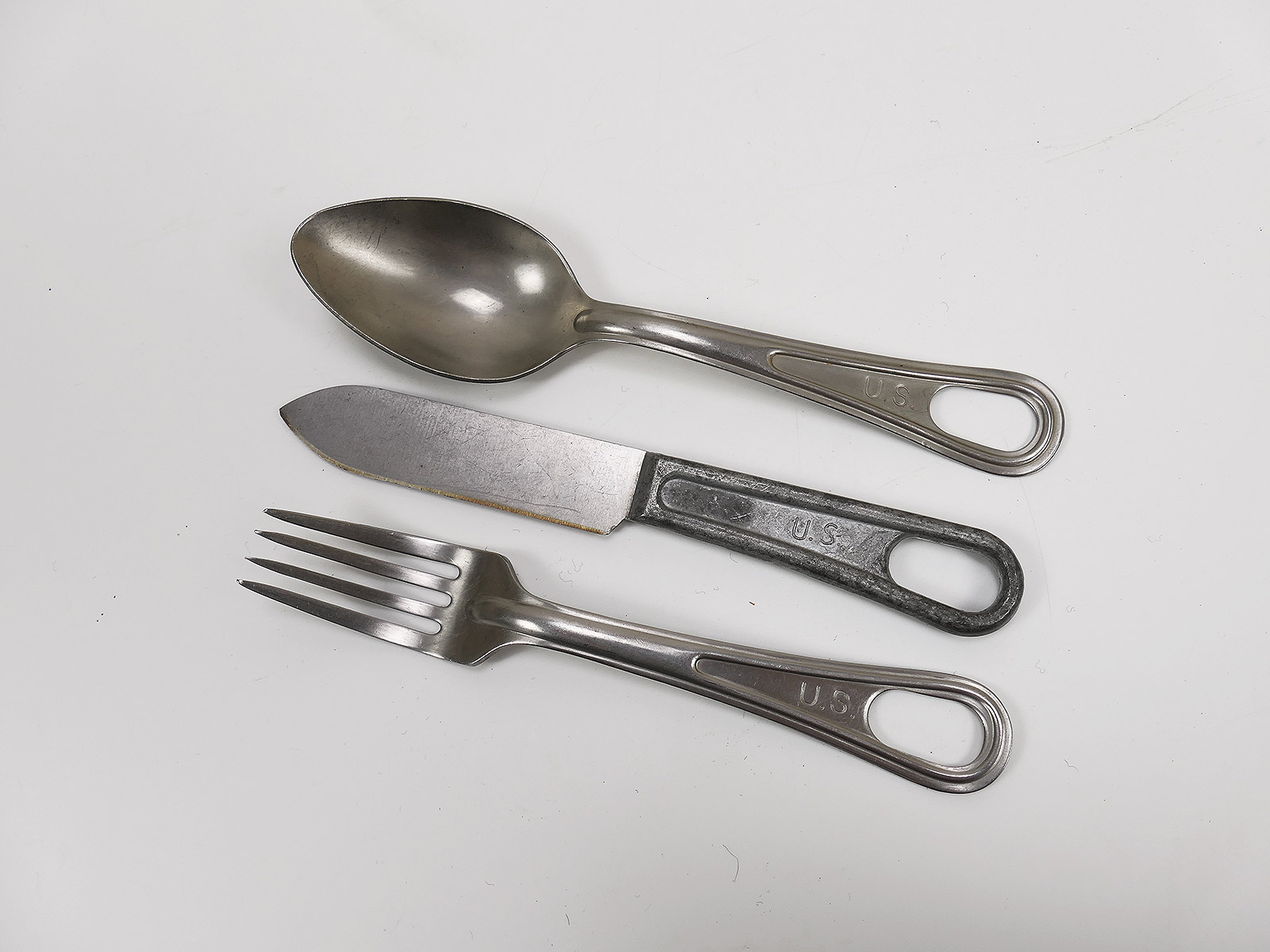 #4 Original US Army cutlery knife fork spoon cutlery Korea Vitnam 1953