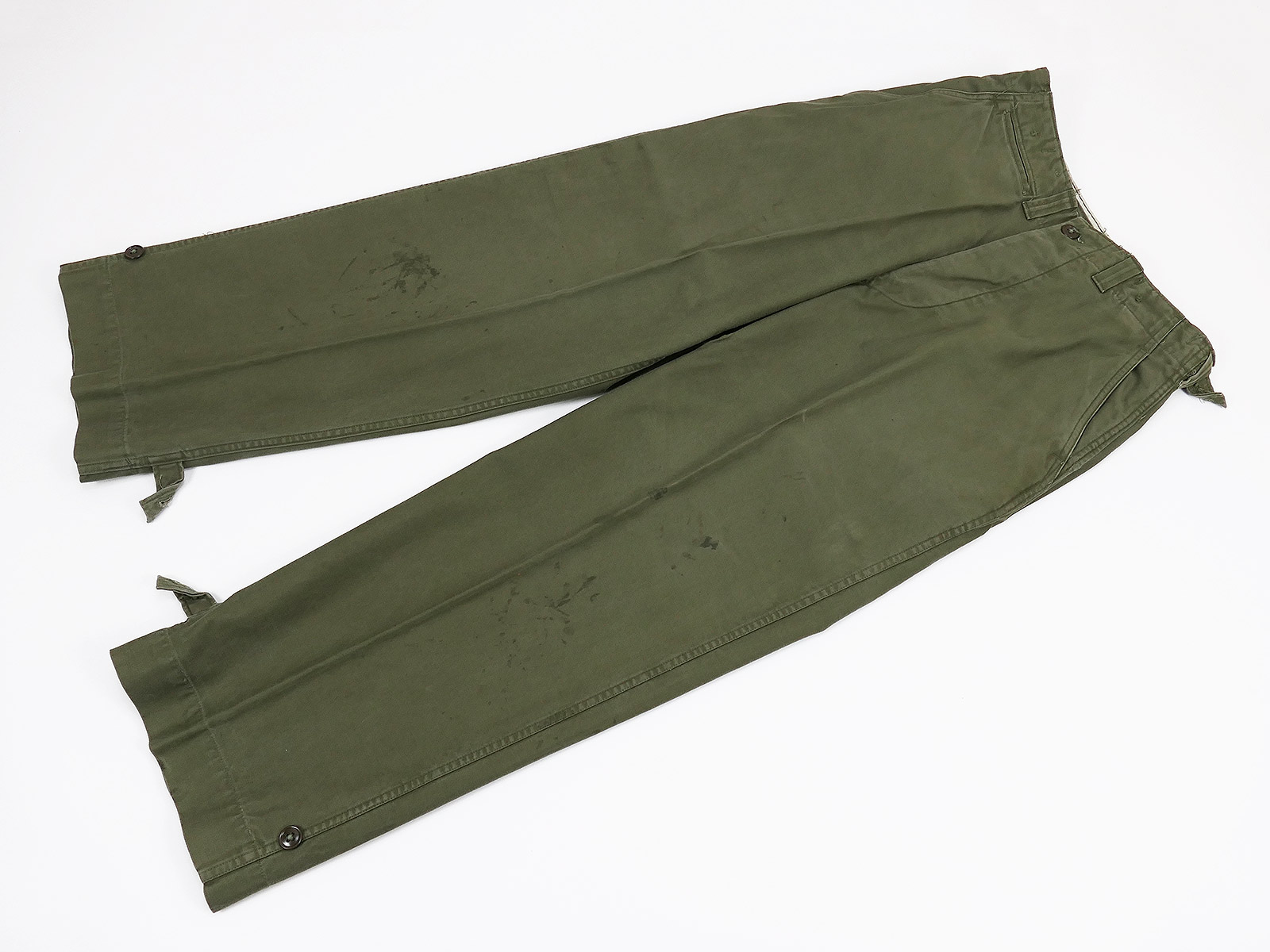 Single piece - Original US ARMY WW2 M1943 Field Trousers M43 Field Trousers OD with measurements (S)