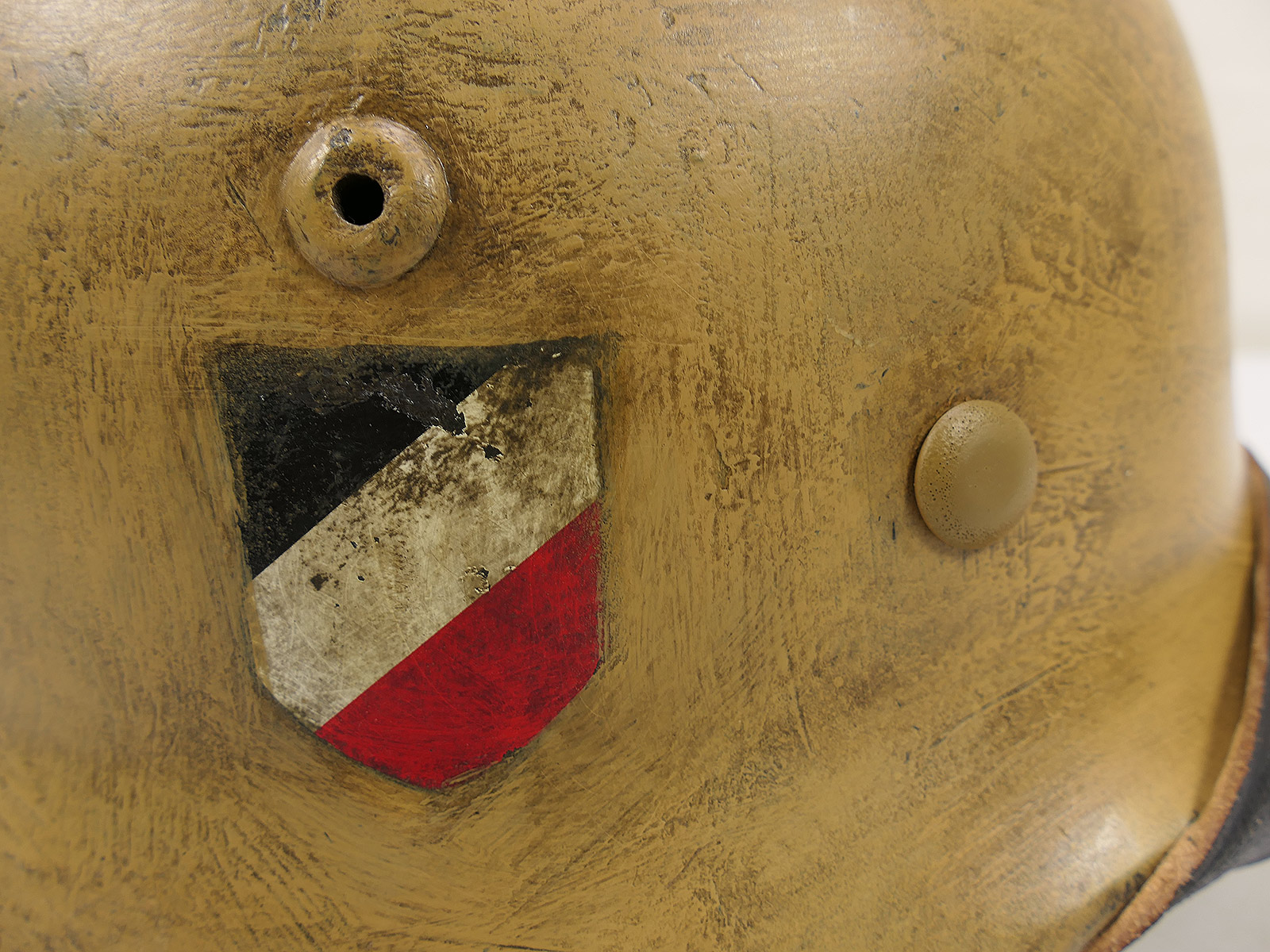 Wehrmacht DAK Afrika Korps steel helmet, TYPE M35, with helmet lining, size 58, tropical helmet, BATTLE-WORN