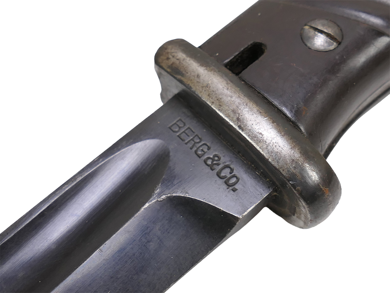 Wehrmacht M84/98 bayonet by Berg & Co, 1938, K98 carbine / fixed bayonet with scabbard, BATTLE-WORN