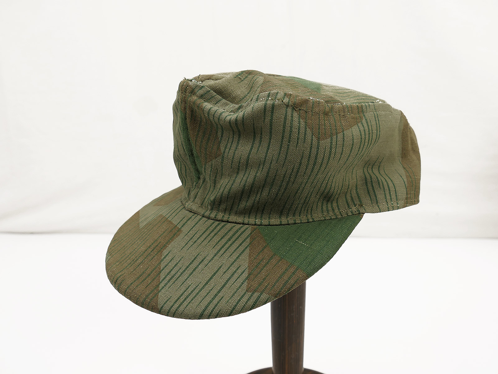 Wehrmacht front production splinter camouflage field cap size 57 camouflage cap from museum