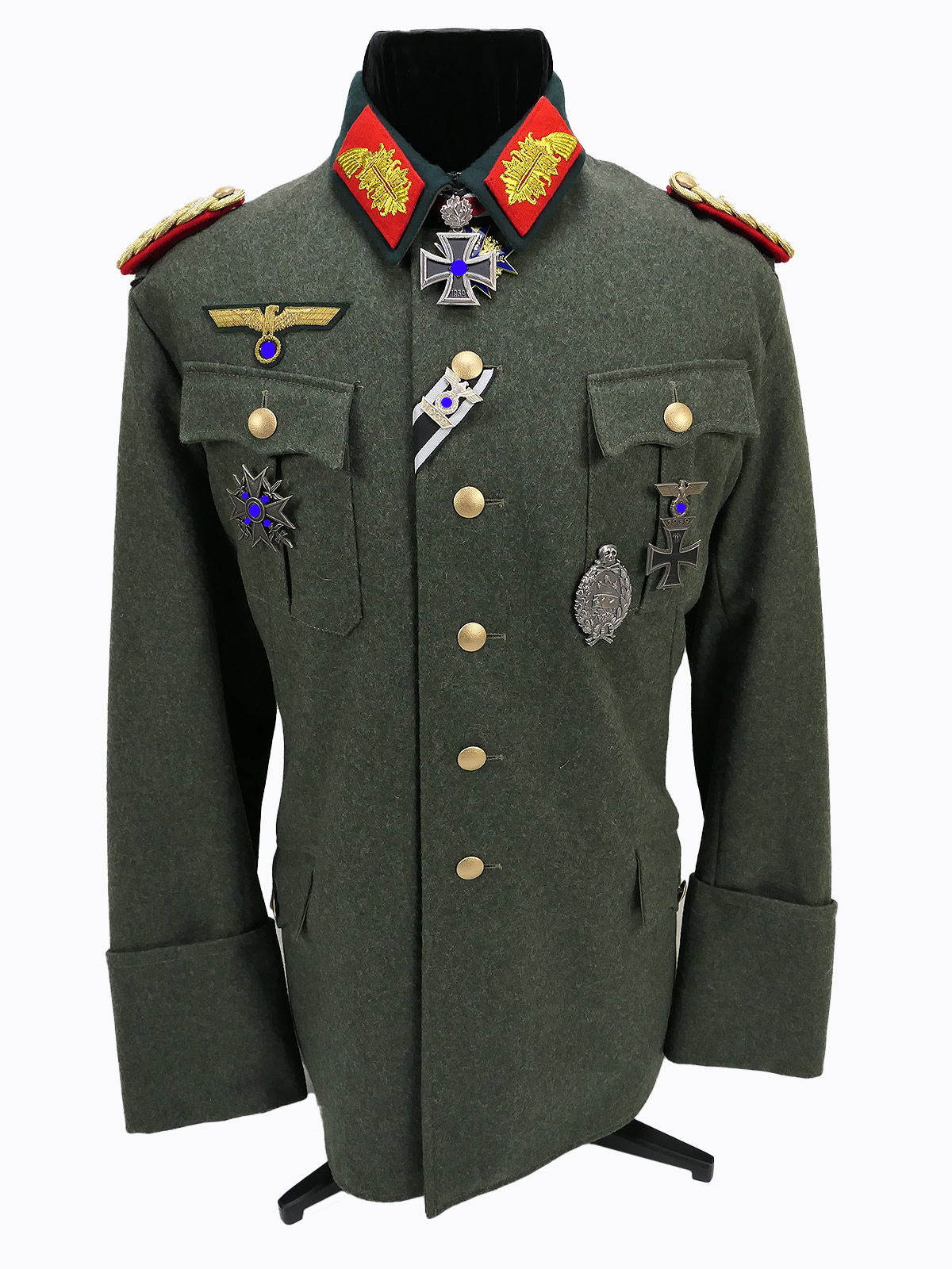 Wehrmacht M36 Uniform Field Blouse General Gr.54 with Knight's Cross Pour Le Merite Spain Cross effektiert