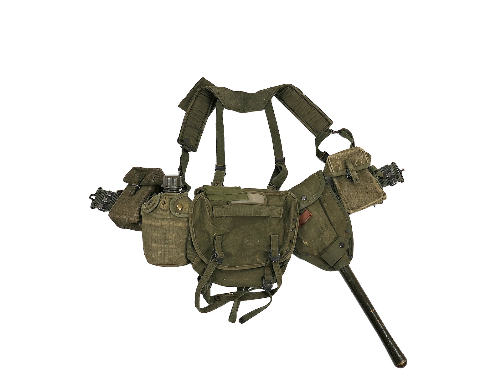 #DD/ US Army Vietnam BASIC Assault Pack M-1956 Pack - Pistol Belt Bags Pouches Buttpack Suspenders Flask Spade
