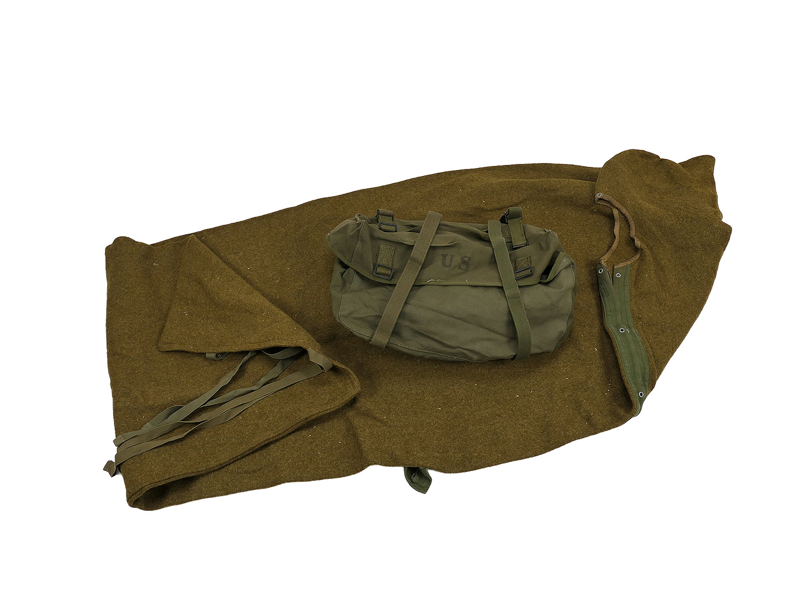 SET US WW2 Pack Field Cargo M-1945 Bag + US Wool Sleeping Bag WW2  
