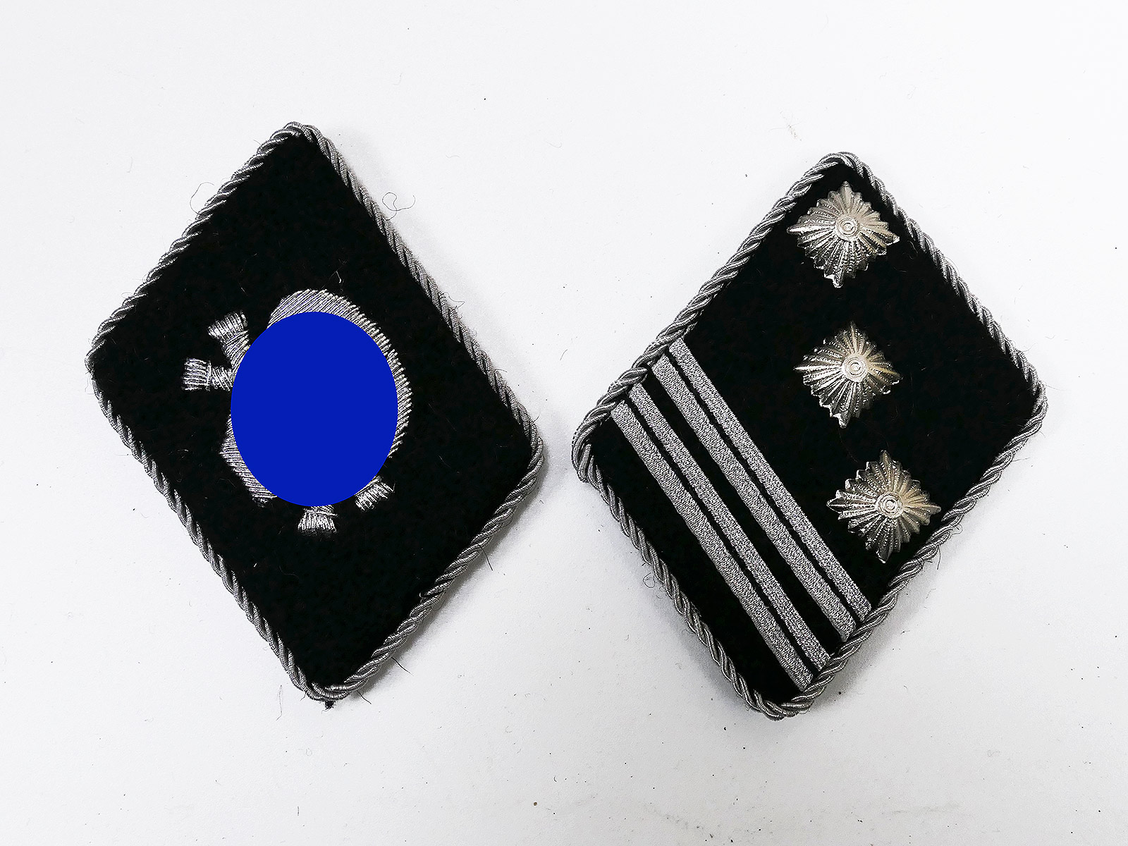 Waffen Elite SS collar mirror / Hauptsturmführer Hauptmann thin version