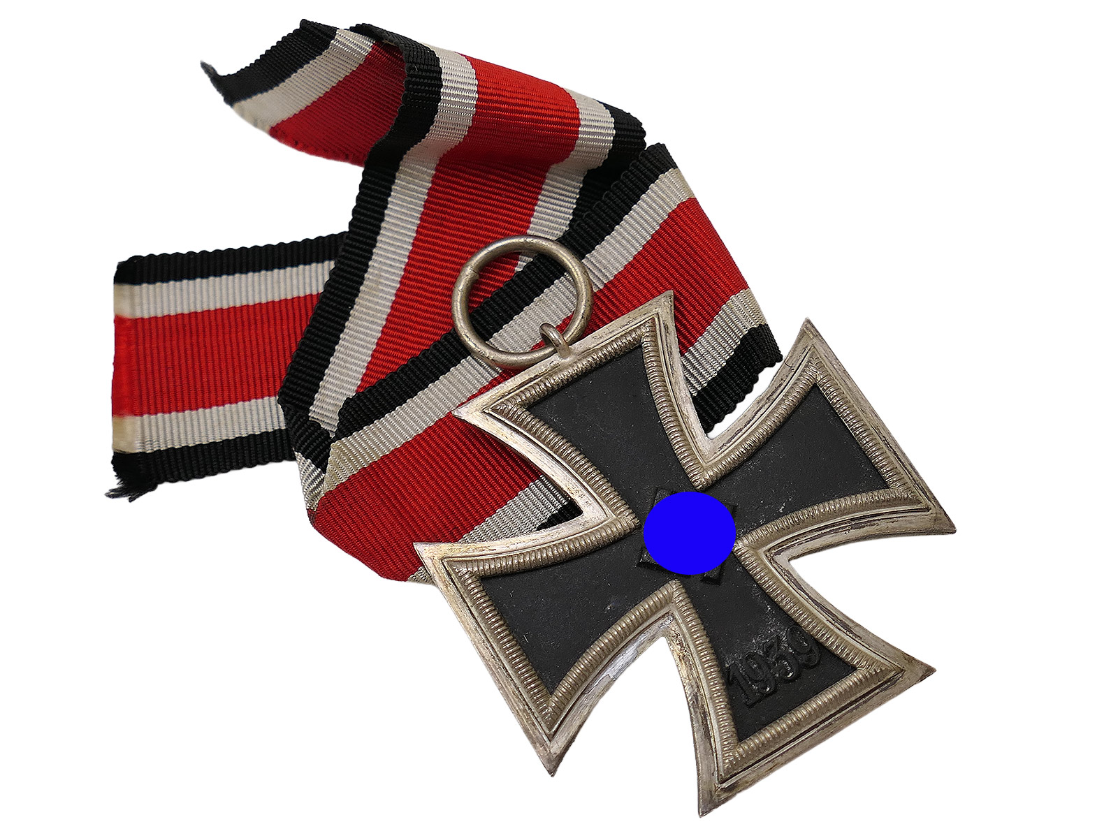 Original WW2 Iron Cross 2nd Class 1939 / 1813 EK2 on a ribbon