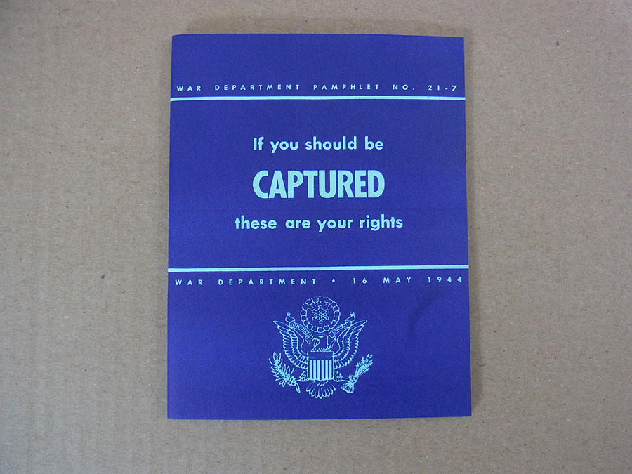 US Army Brooch "If you get captured" Behavior at capture POW