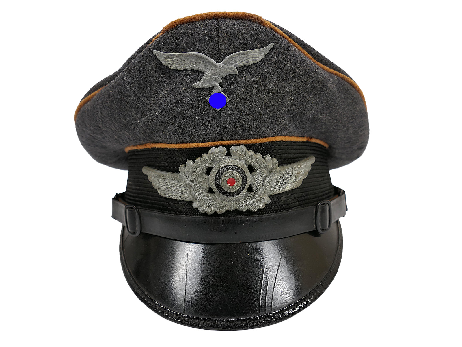 Original LUFTWAFFEN pilot’s cap, paratrooper style, fully decorated – COLLECTION