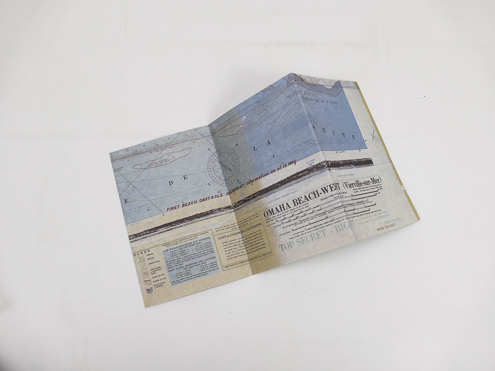 US Army WW2 Bigot Landing Map: Omaha Beach West Map – Normandy Landing D-Day 