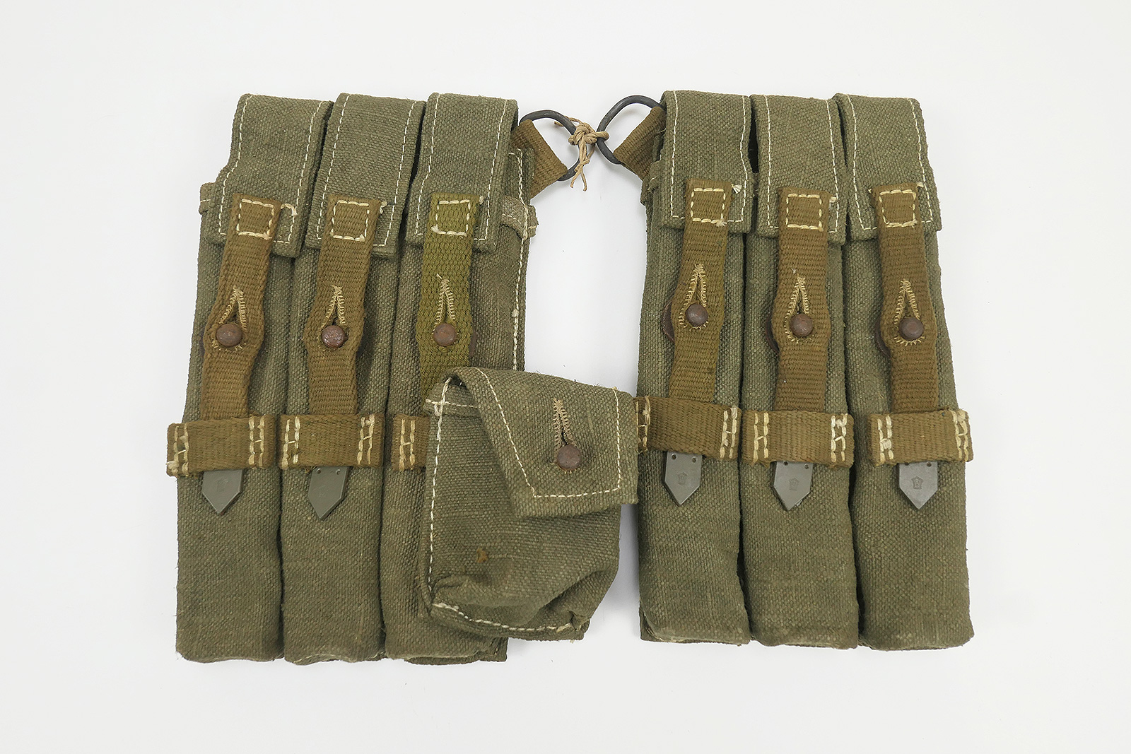 #1 Wehrmacht DAK Afrika Korps pair of MP 38/40 magazine pouches MP38 MP40 web canvas pouch