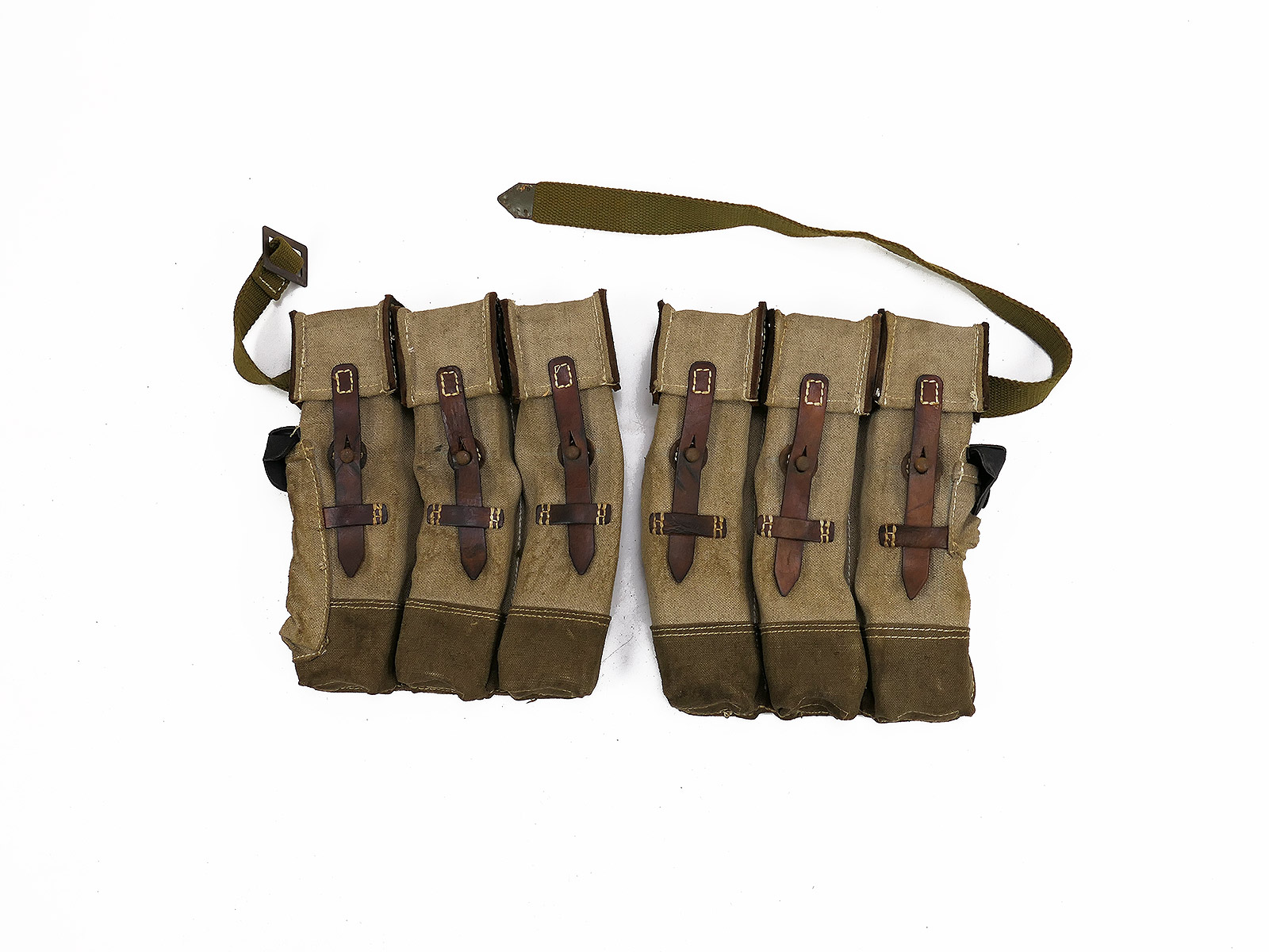 #Z6 Wehrmacht 2x magazine pouch assault rifle 44 STGW44 MP44 vintage leather