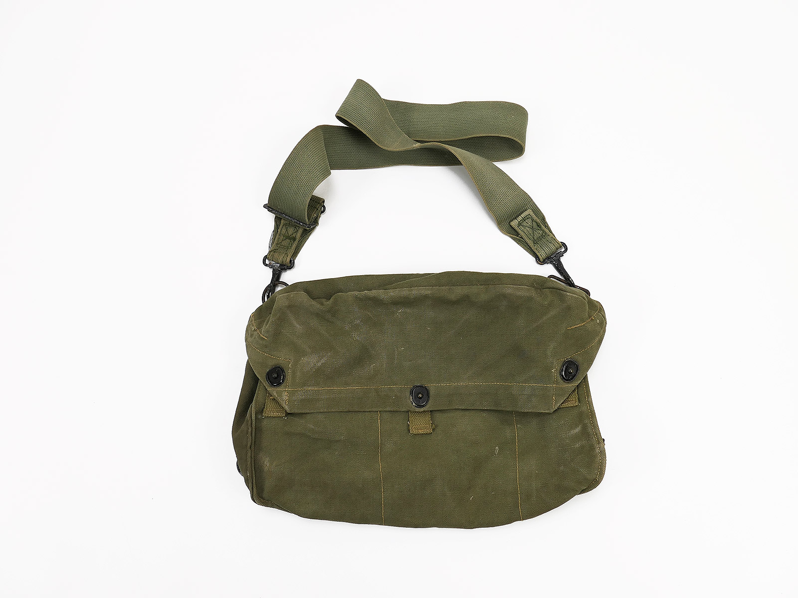 #4 Original US Army WW2 Lightweight Gas Mask Bag / Collection BATTLE WORN 