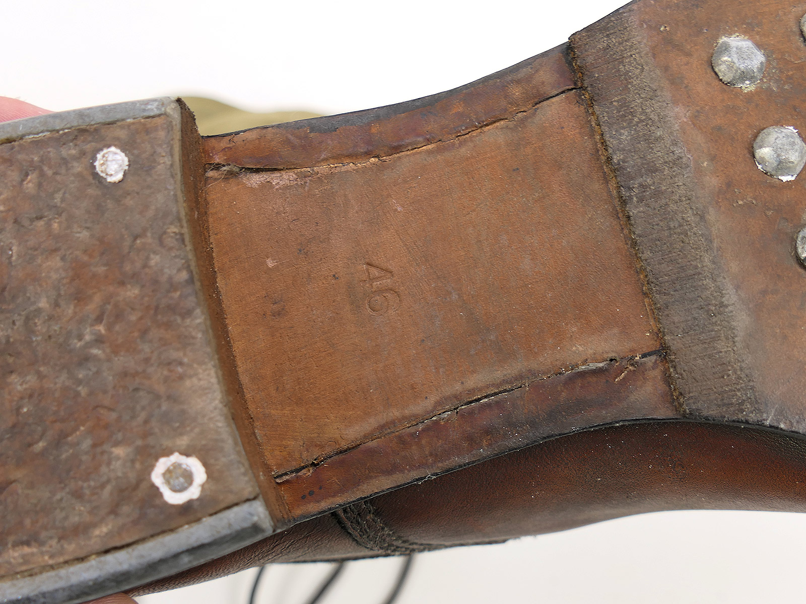 Single pair – Wehrmacht DAK high-top tropical boots, Afrika Korps boots, size 46, COLLECTION BATTLE WORN