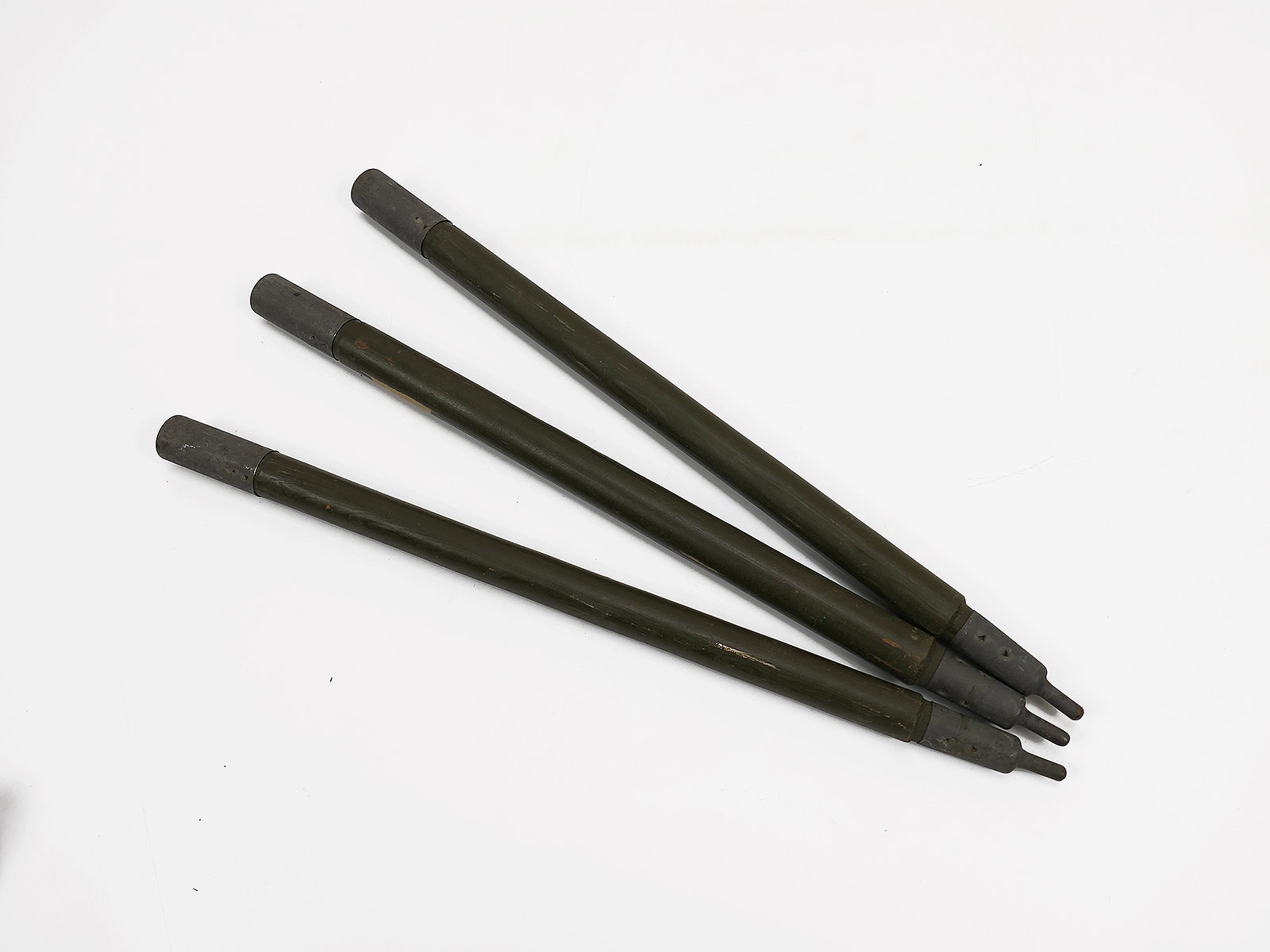 Original WW2 US Army 3x tent poles 1944 for shelter tarpaulin Collection BATTLE WORN