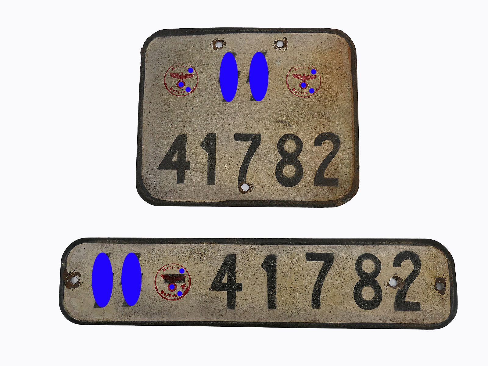P1681306 #B/ Waffen SS set license plate KFZ license plate Kübelwagen VW82 Schwimmwagen VW166
