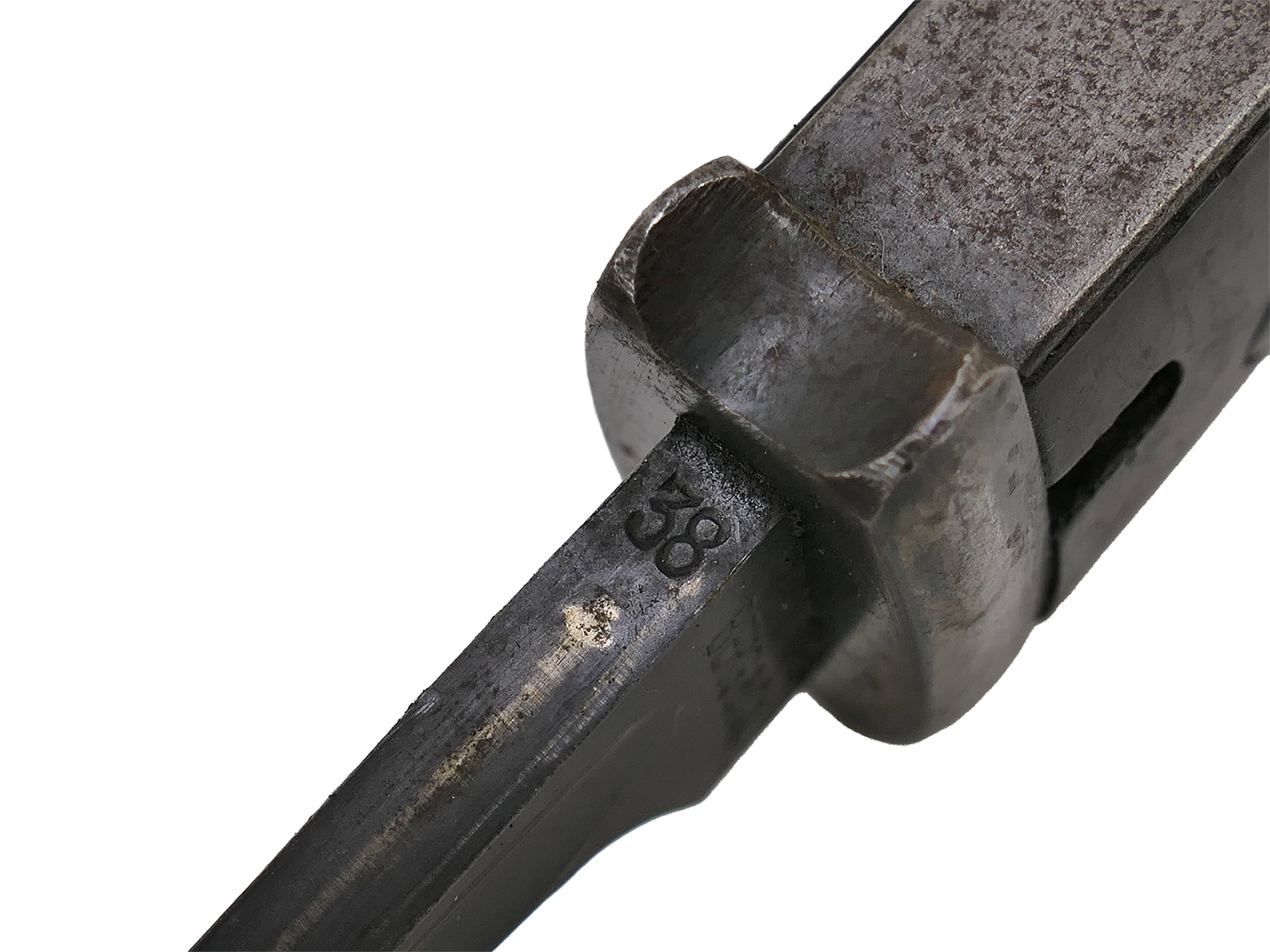 Wehrmacht M84/98 bayonet by Berg & Co, 1938, K98 carbine / fixed bayonet with scabbard, BATTLE-WORN