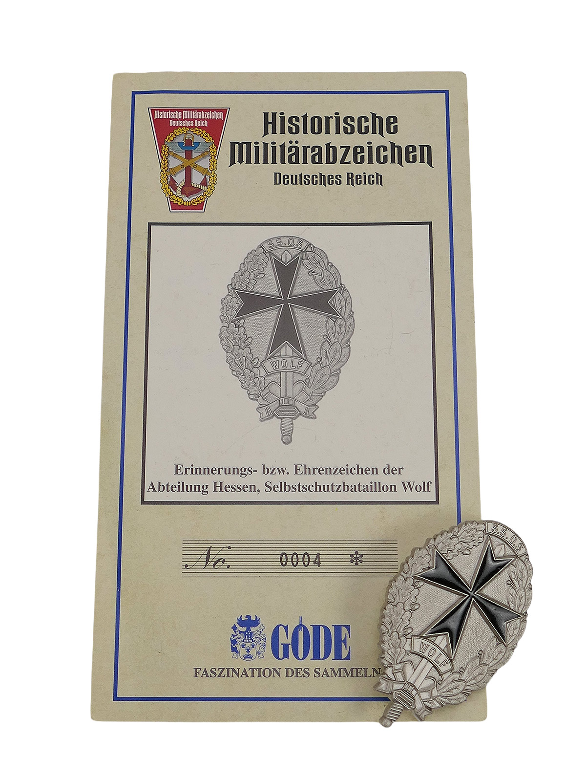 GÖDE Badge: Medal of Honour of the Hessian Freikorps ‘Wolf’ Self-Defence Battalion, 1921