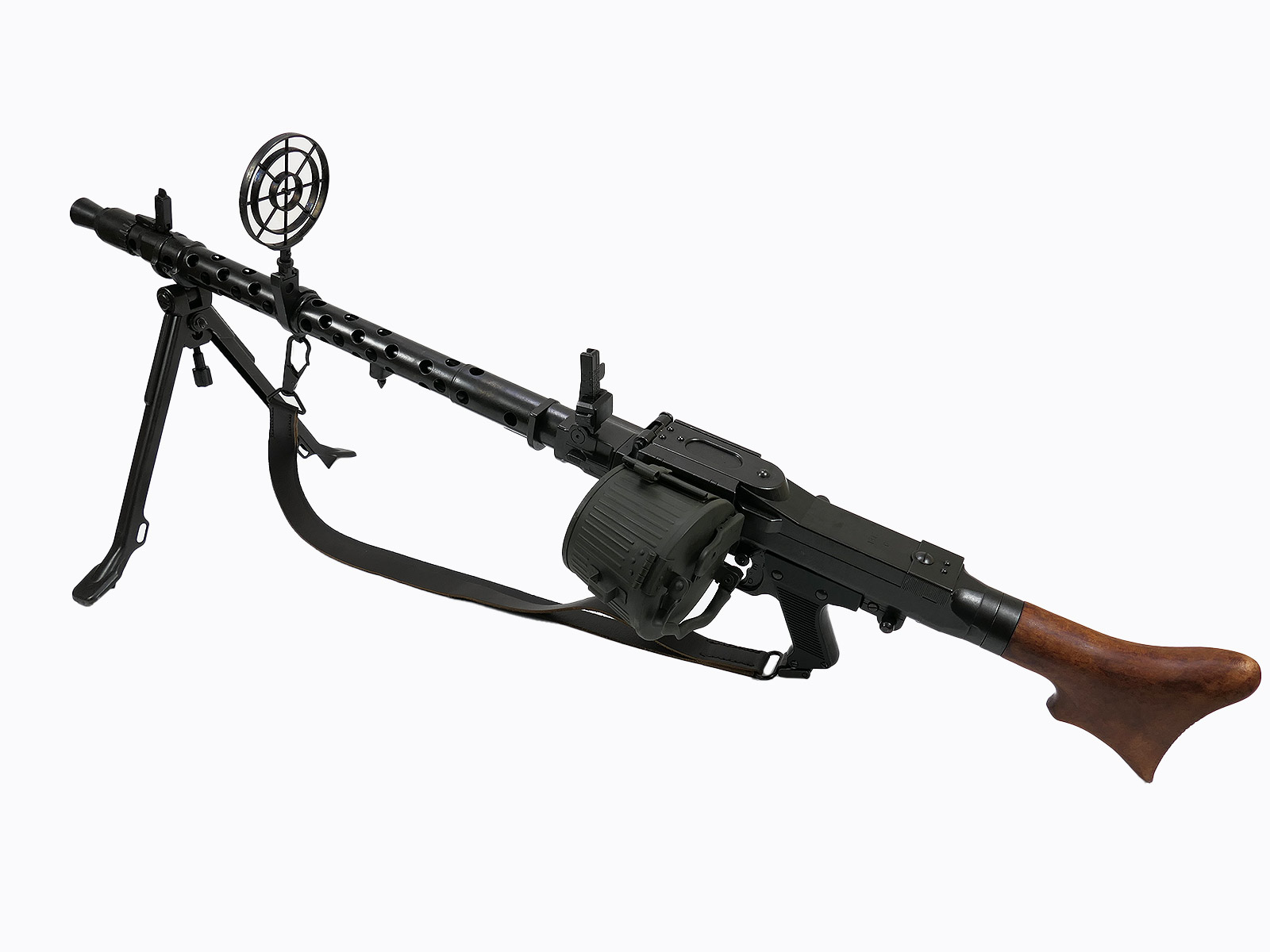 VARIANTE Machine gun MG34 deco metal/wood model with pilot circular sight conversion belt drum / belt