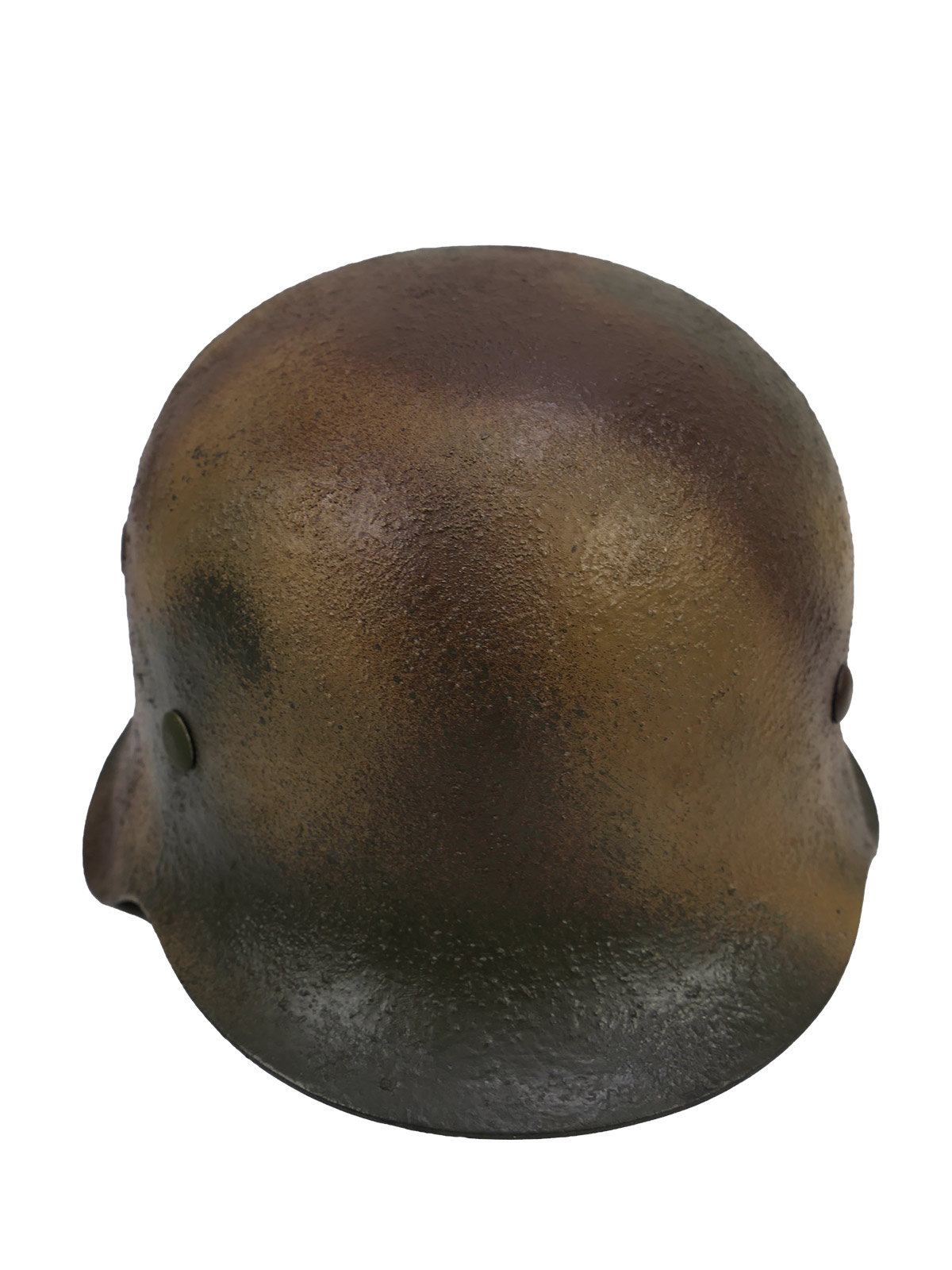 Wehrmacht M42 NS66 camouflage steel helmet with helmet lining, size 59, Normandy camouflage helmet, BATTLE WORN