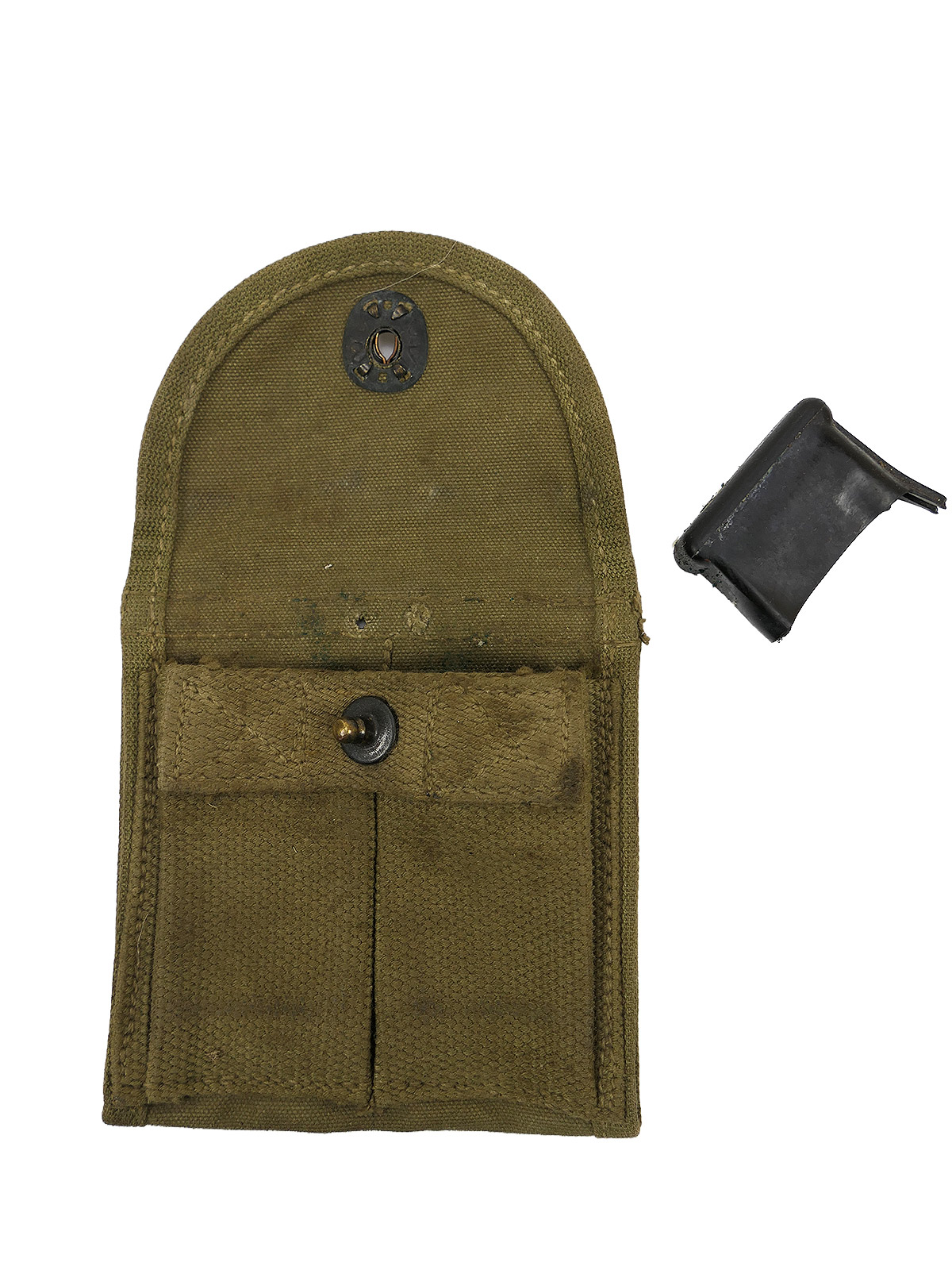 Original US Army WW2 M1 Carbine magazine pouch, 1943, double magazine pouch, battle-worn