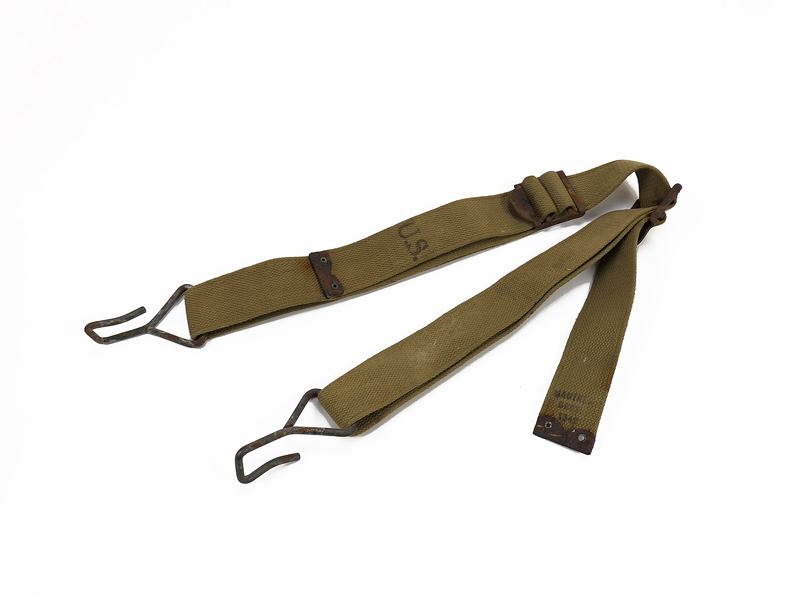 Original US Army WW2 M1919 Browning MG web sling carrying strap – COLLECTION BATTLE WORN