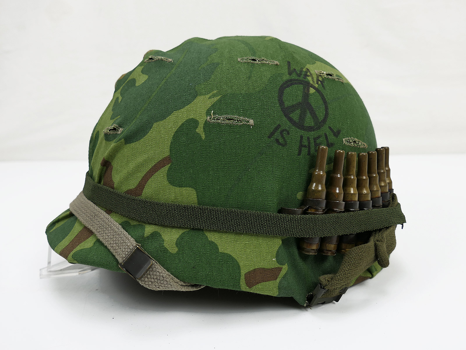 #1 US ARMY M1 steel helmet Vietnam / Korea with Mitchell helmet cover 1969 and accessories NAM