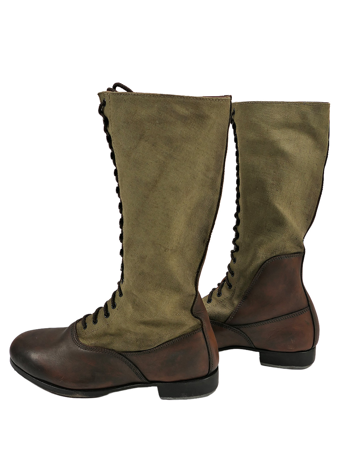 Single pair – Wehrmacht DAK high-top tropical boots, Afrika Korps boots, size 46, COLLECTION BATTLE WORN