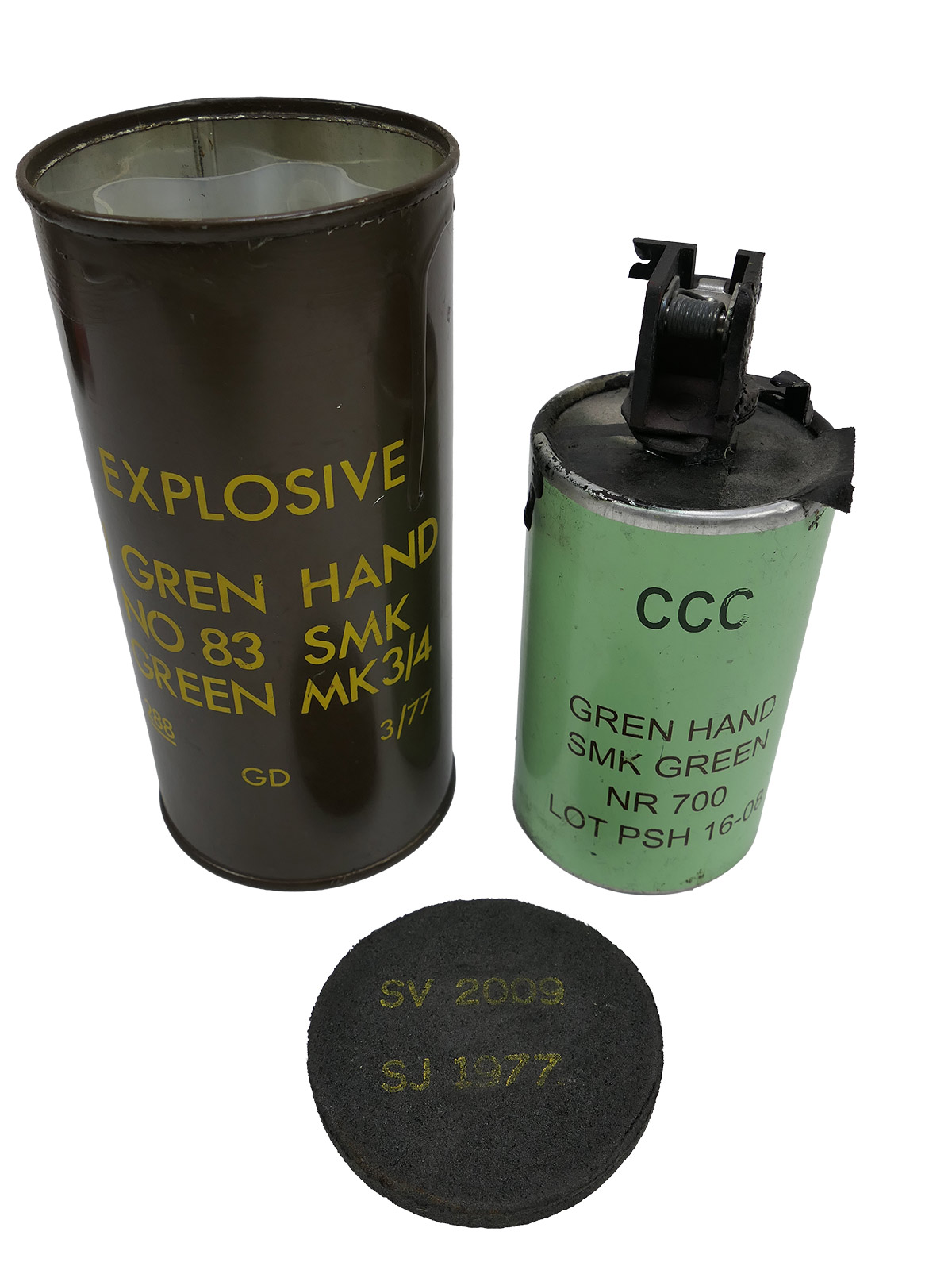 US Army M18 Smoke Grenade, Green Smoke Grenade, hand signal smoke grenade