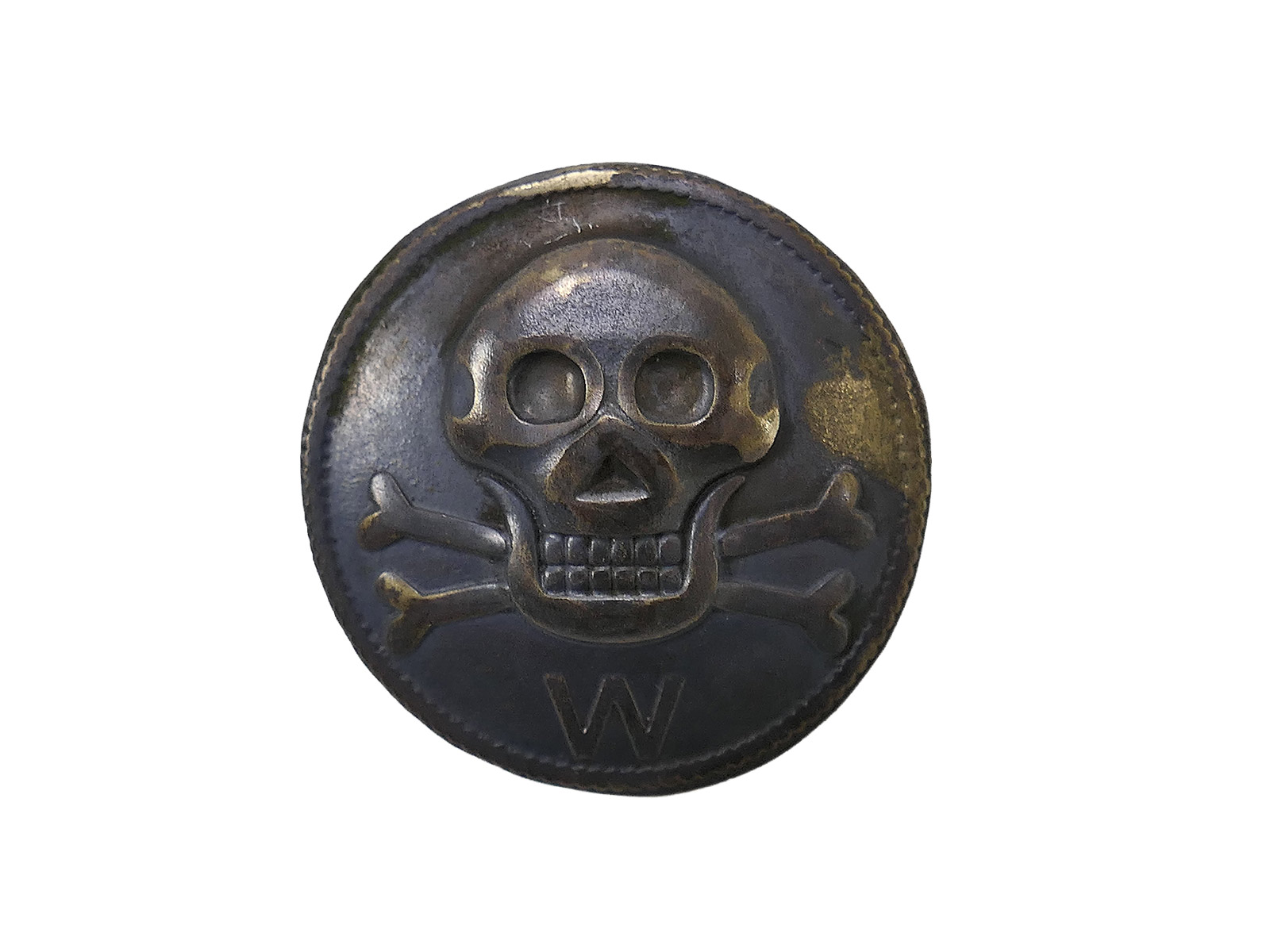 Freikorps Volunteer Skull and Crossbones sleeve badge (small) on a pin