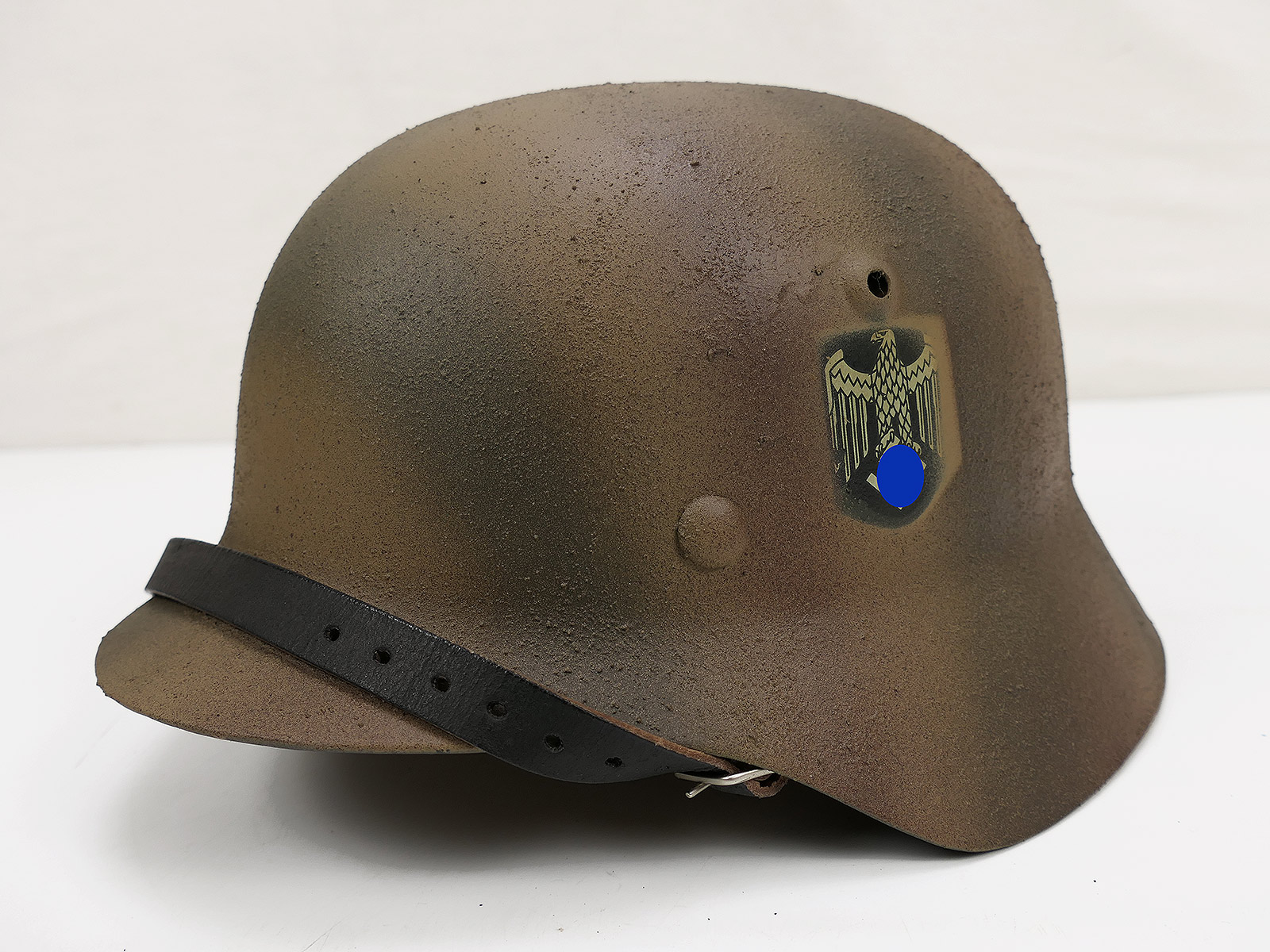 #79 Wehrmacht Normandy camouflage SD steel helmet M35 M40 Rauhtarn camouflage helmet size 59/60  #79 Wehrmacht Normandy camouflage SD steel helmet M35 M40 Rauhtarn camouflage helmet size 59/60