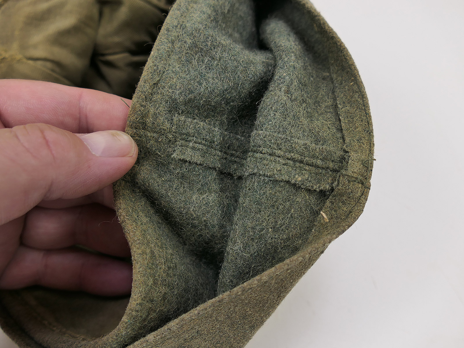 Army M43 field cap, FADE OUT, size 57, with original trapezoid detailing – COLLECTION