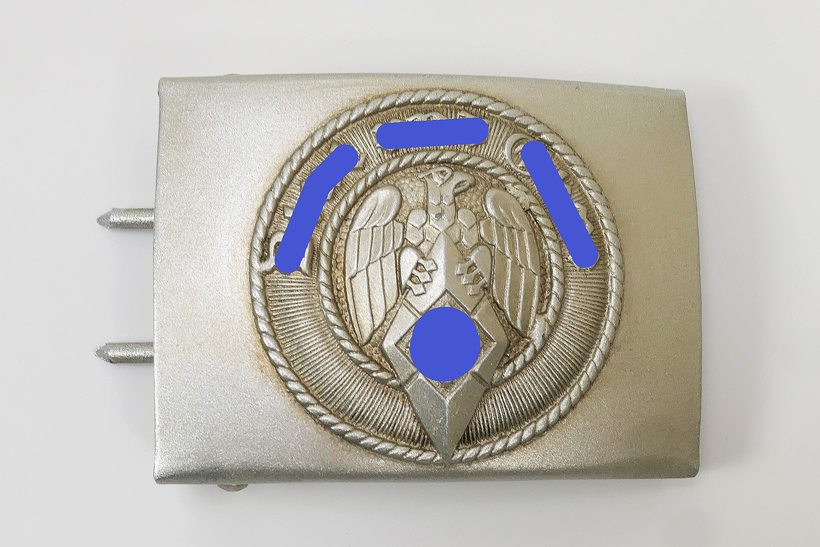 HJ Hitlerjugend steel belt buckle antique BuE RZM A&S