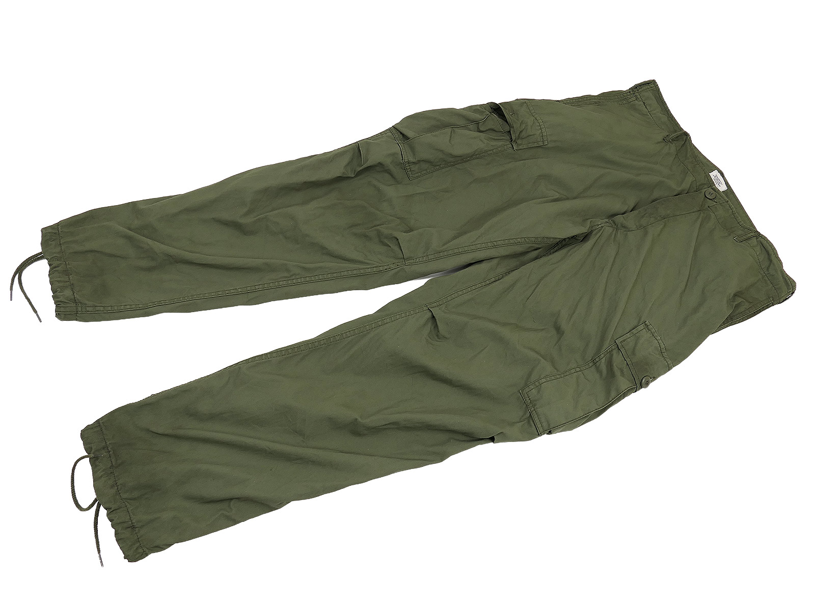 One-off item – film prop: US Army field trousers, Jungle Pants M64, Vietnam, olive, LARGE, regular fit.