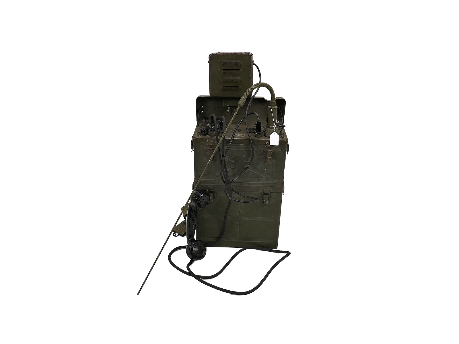 US Army WW2 BC-1000 Radio + Accessories: Headset, Antenna, Loudspeaker, Willys Jeep 