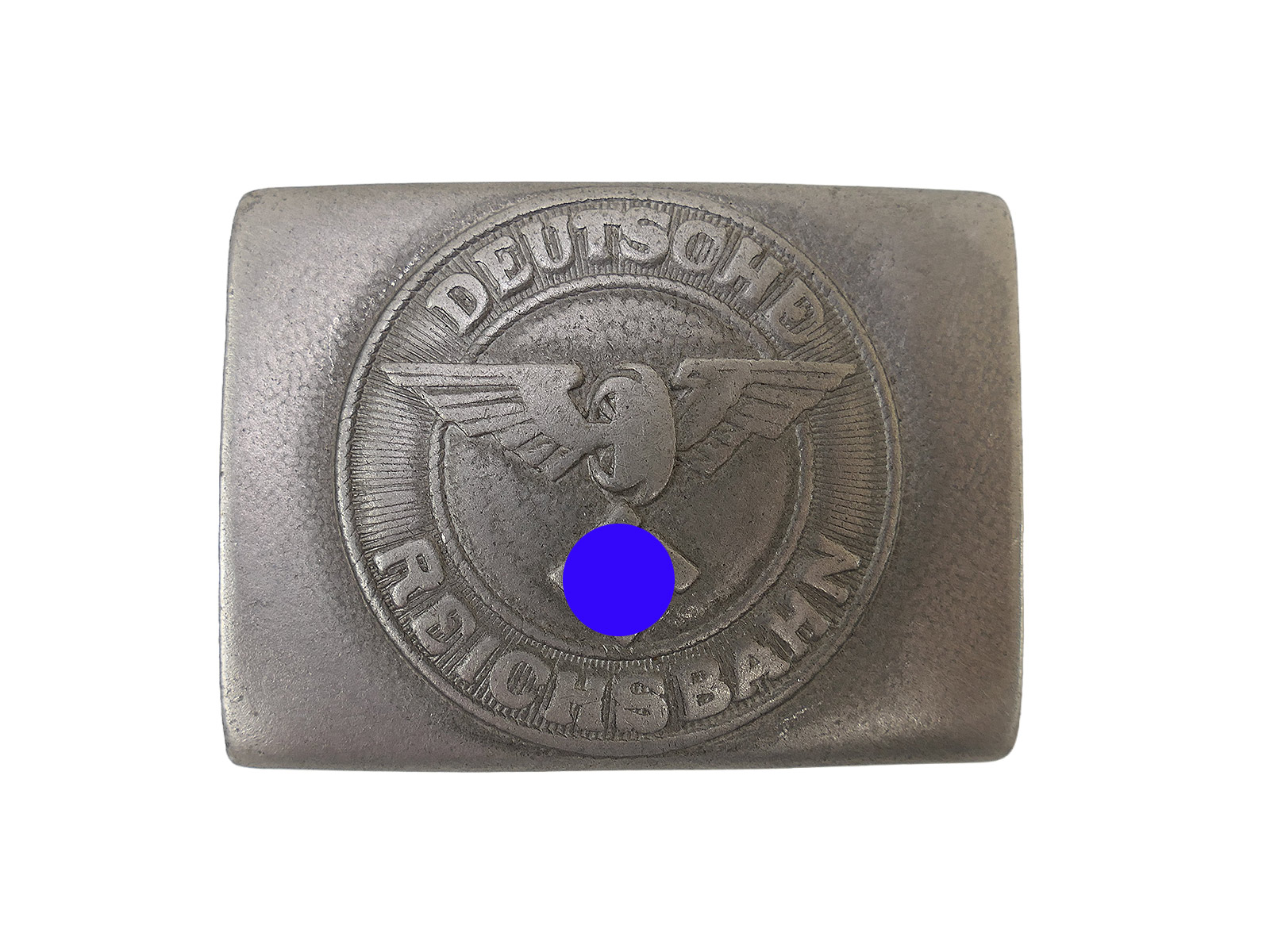 One-off item – Aluminium Deutsche Reichsbahn coupling lock, antique railway item, showing heavy wear