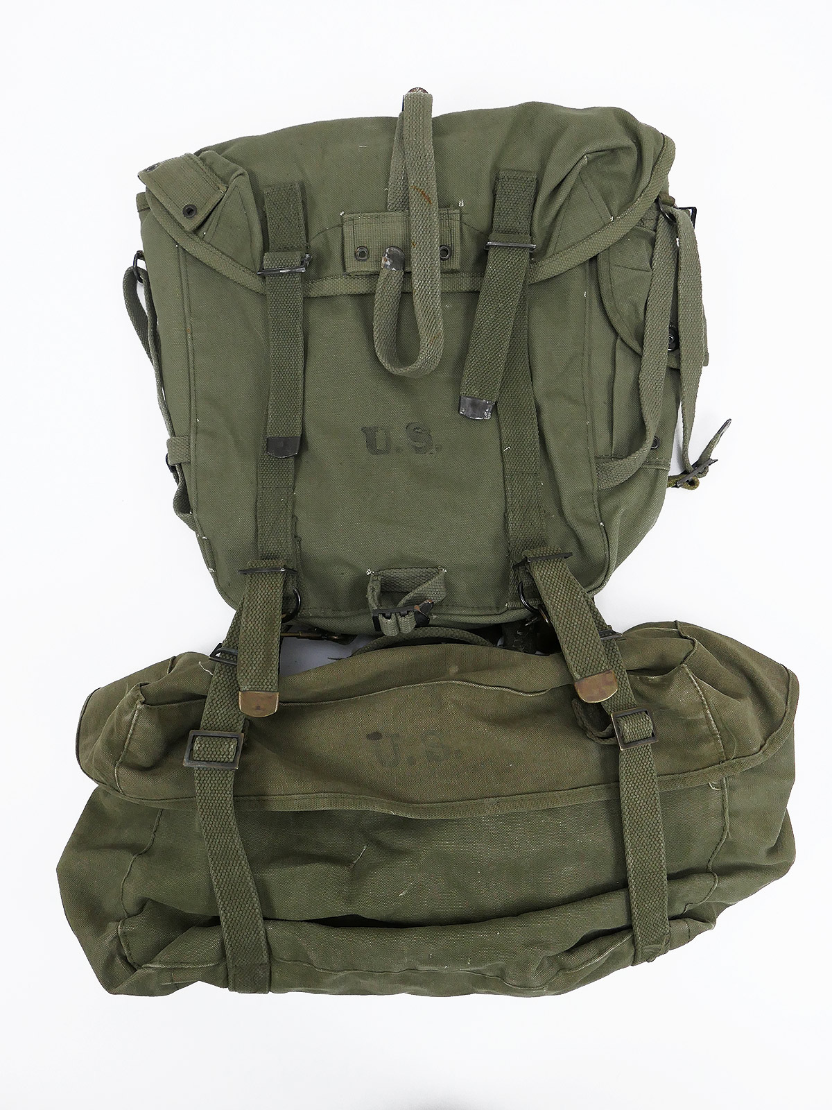 P1759954 SET TYPE WW2 / VIETNAM Luggage Pack Field Combat M-1945 Bag + Pack Field Cargo Bag