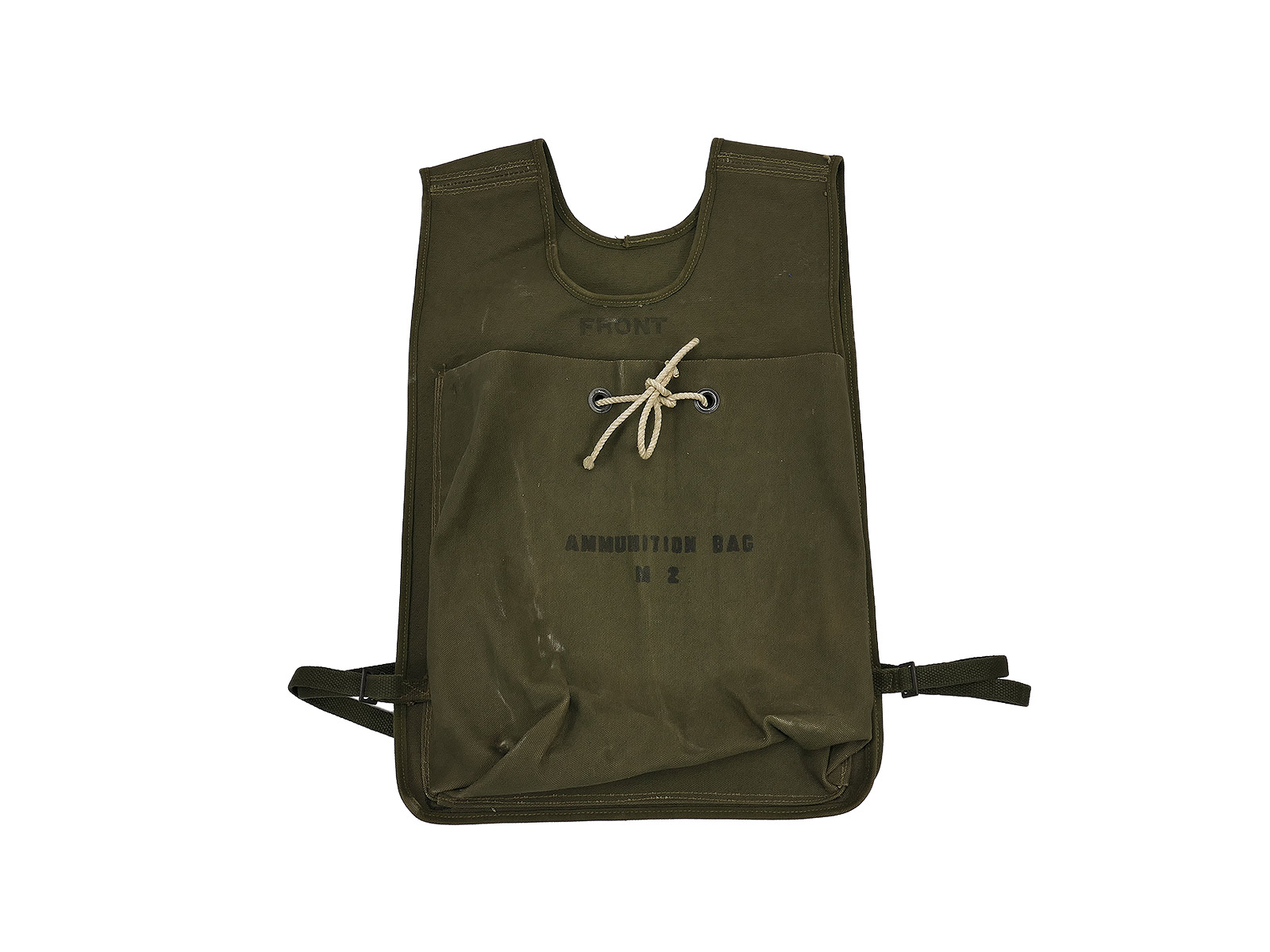 Original US Army WW2 Ammunition Bag M2 Front/Back Ammunition Vest / Collection BATTLE WORN 