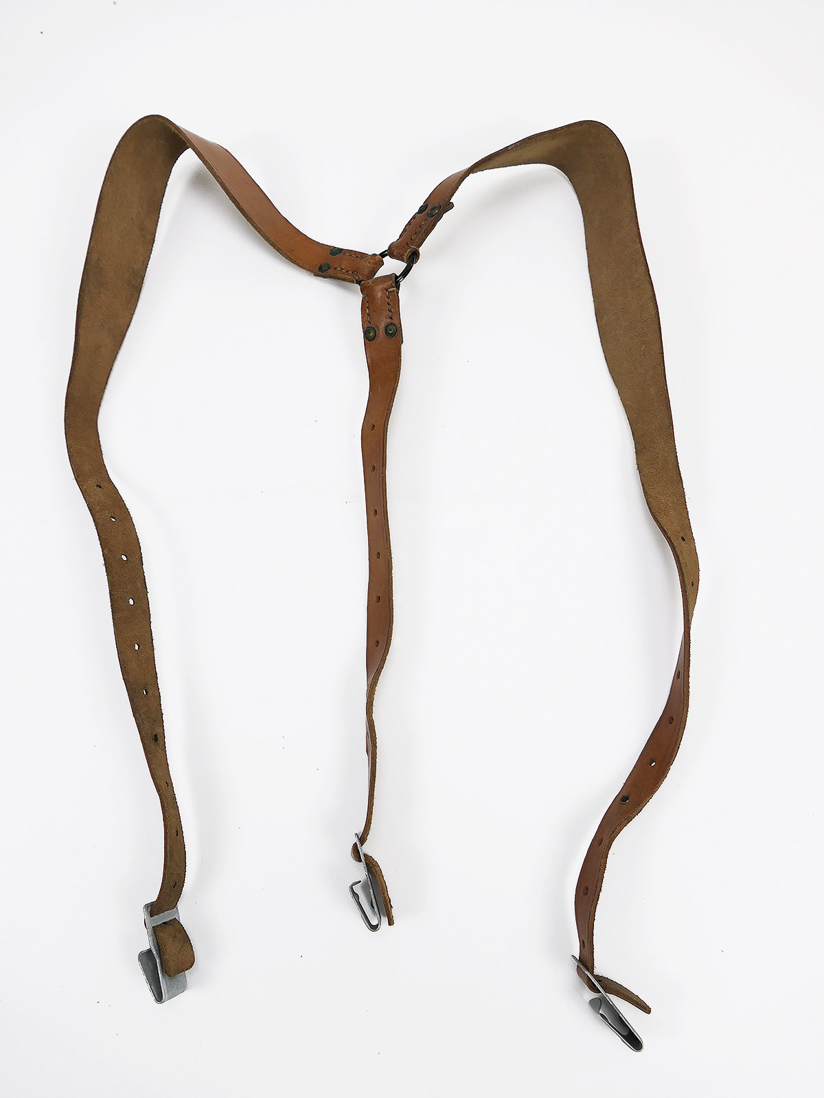 P1647770 #A type Luftwaffe Y-strap leather belt carrying aid paratrooper officer