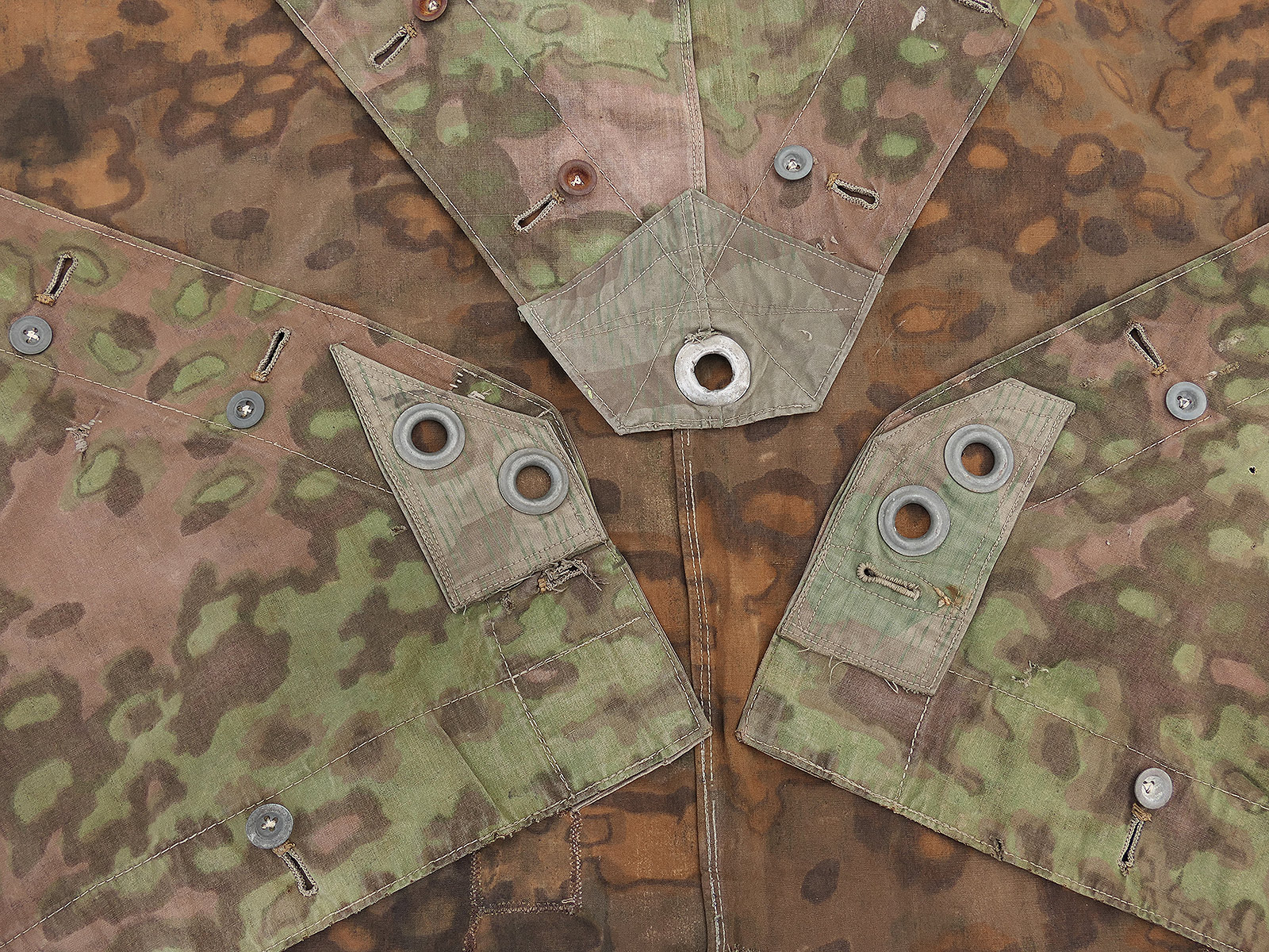 #A/ Waffen SS Original Tarpaulin – Oak Leaf Camouflage Tarpaulin – Battle-Worn