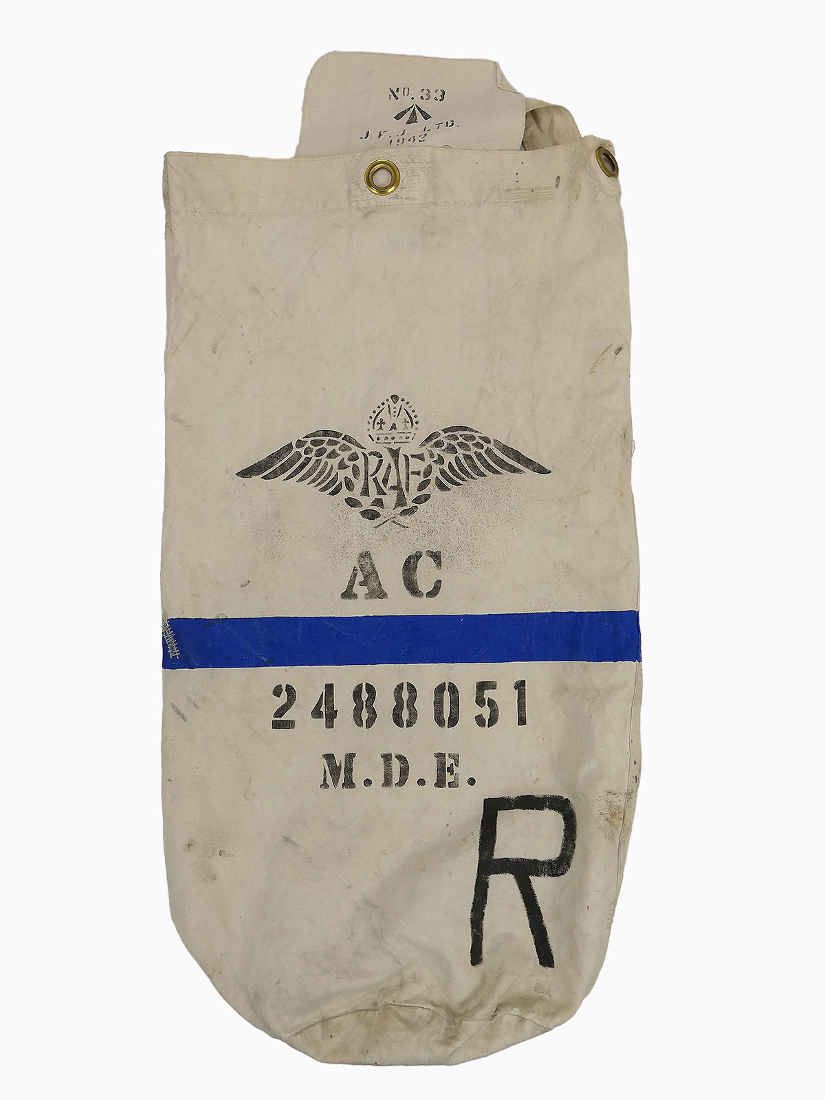 Vintage British Army WW2 Duffle Bag Duffle Bag 1942 Clothes Bag Bag BERLIN BLITZ Comic Noseart