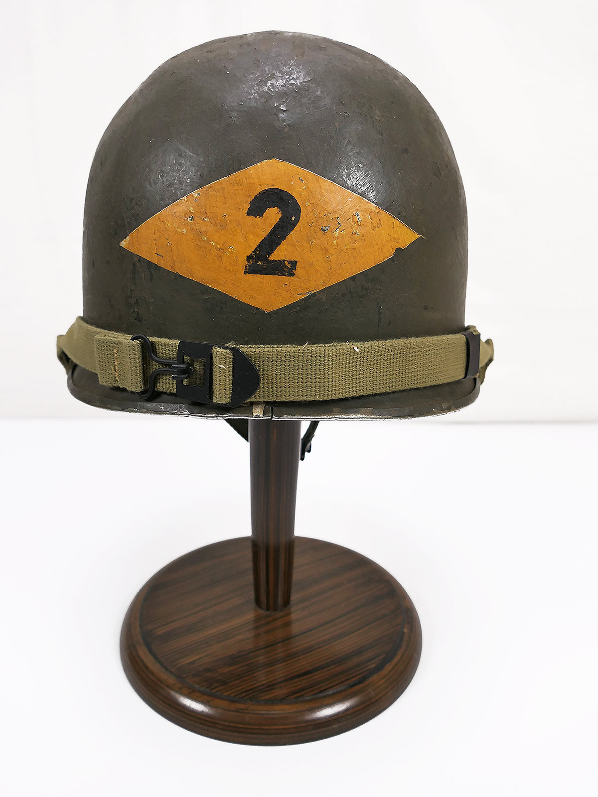 P1727274 #2/ US ARMY Type WW2 M1 steel helmet 2nd RANGER Batt. painting helmet + liner + chinstrap