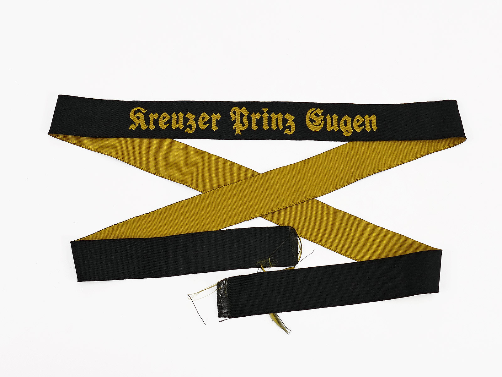 Kriegsmarine cap band " Kreuzer Prinz Eugen" 133cm plate cap Navy
