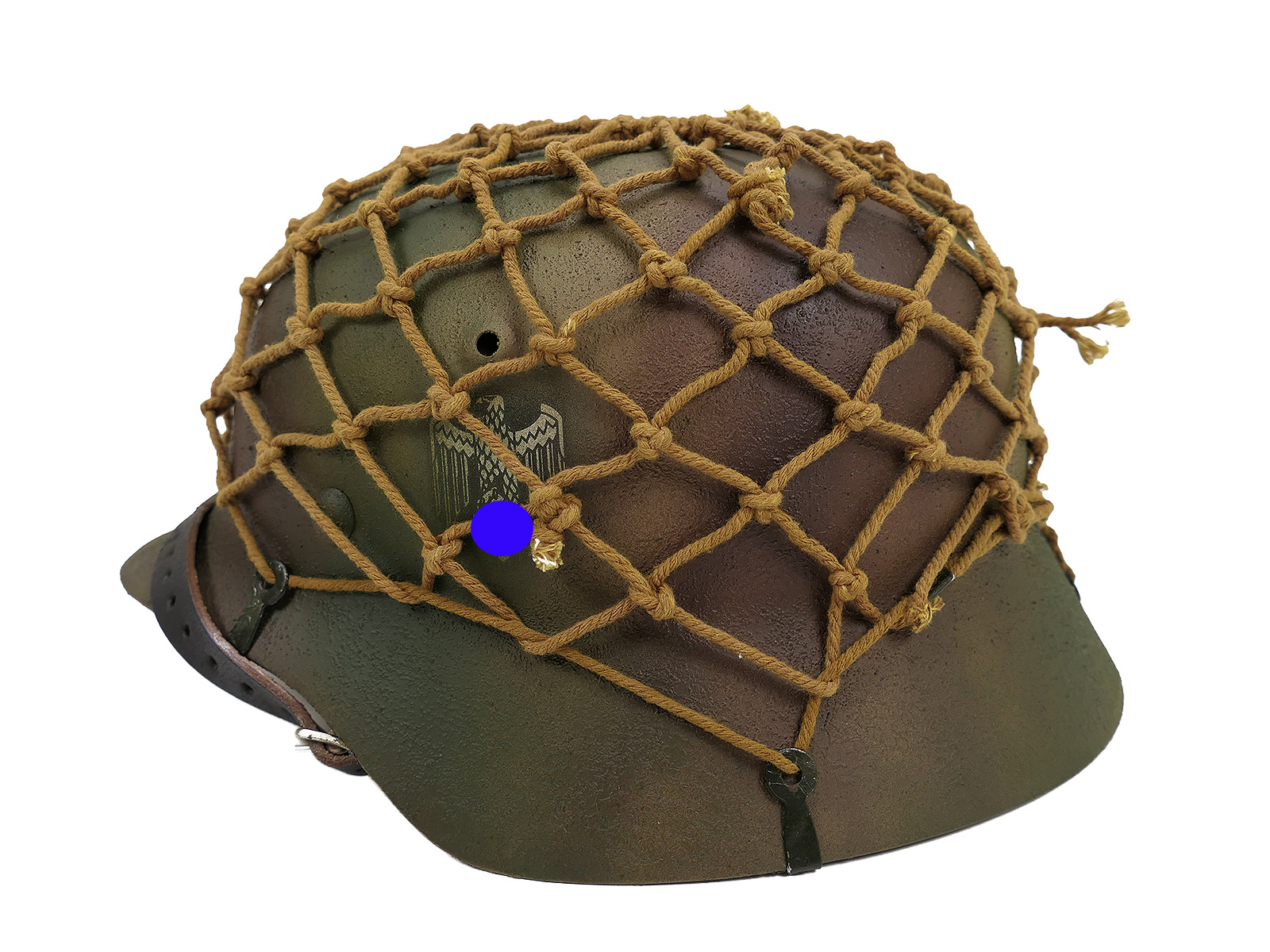#C/ Wehrmacht Normandy camouflage SD steel helmet M35, size 59/60, with helmet net