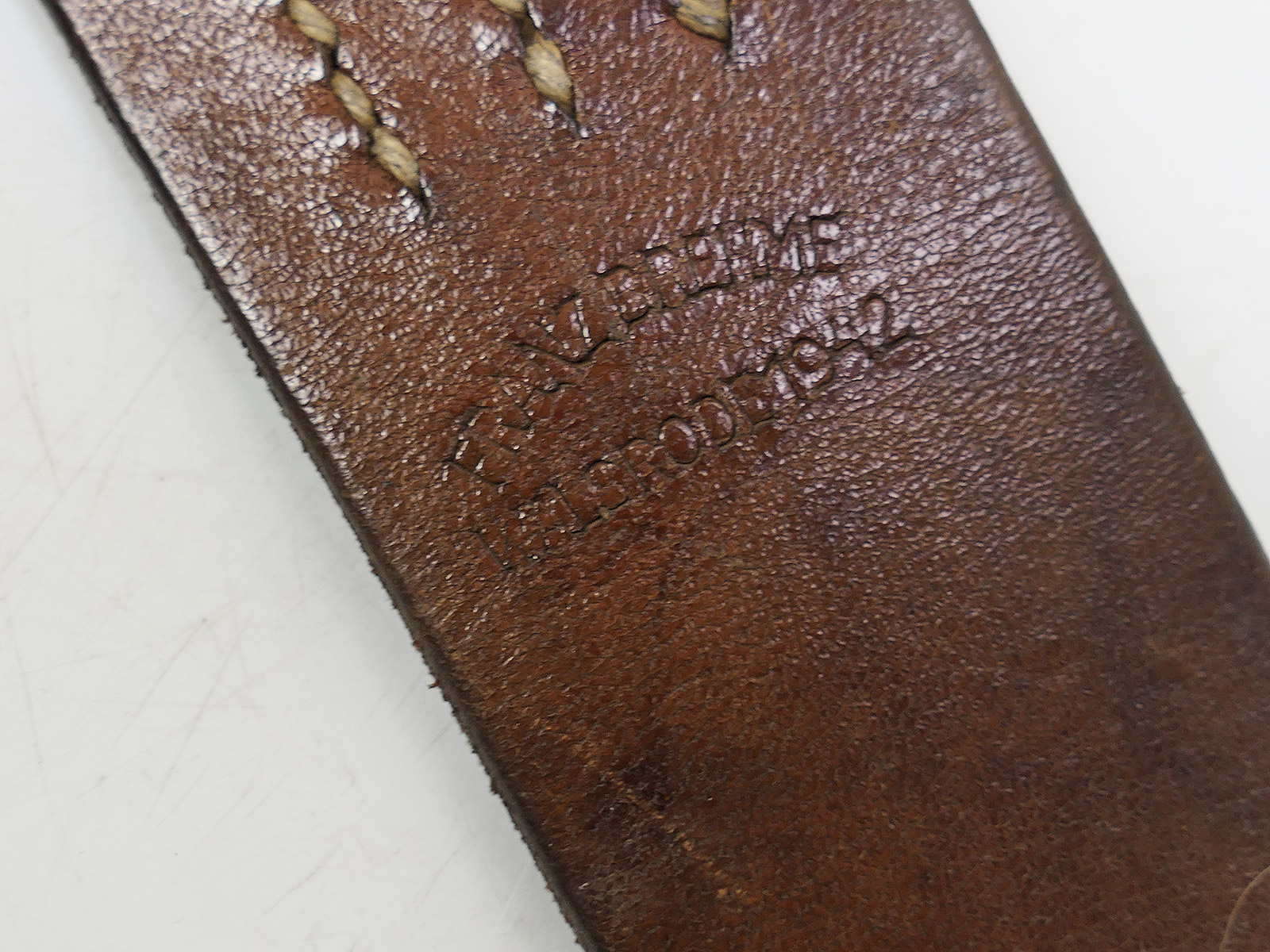 One-off item – Original Wehrmacht Y-strap leather belt carrier by Franz Brehme, 1942. Top condition!  COLLECTION