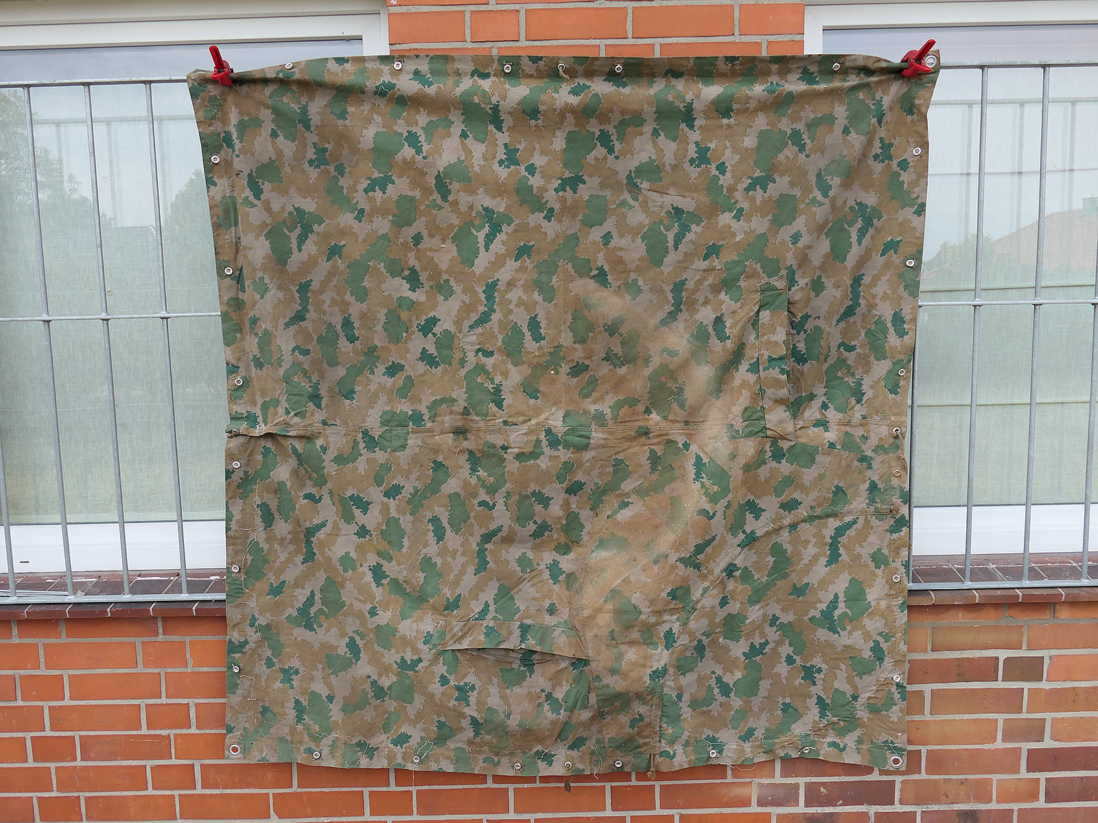 GDR NVA KVP tent fabric, floral camouflage, area camouflage, stamped ‘1963’, COLLECTION