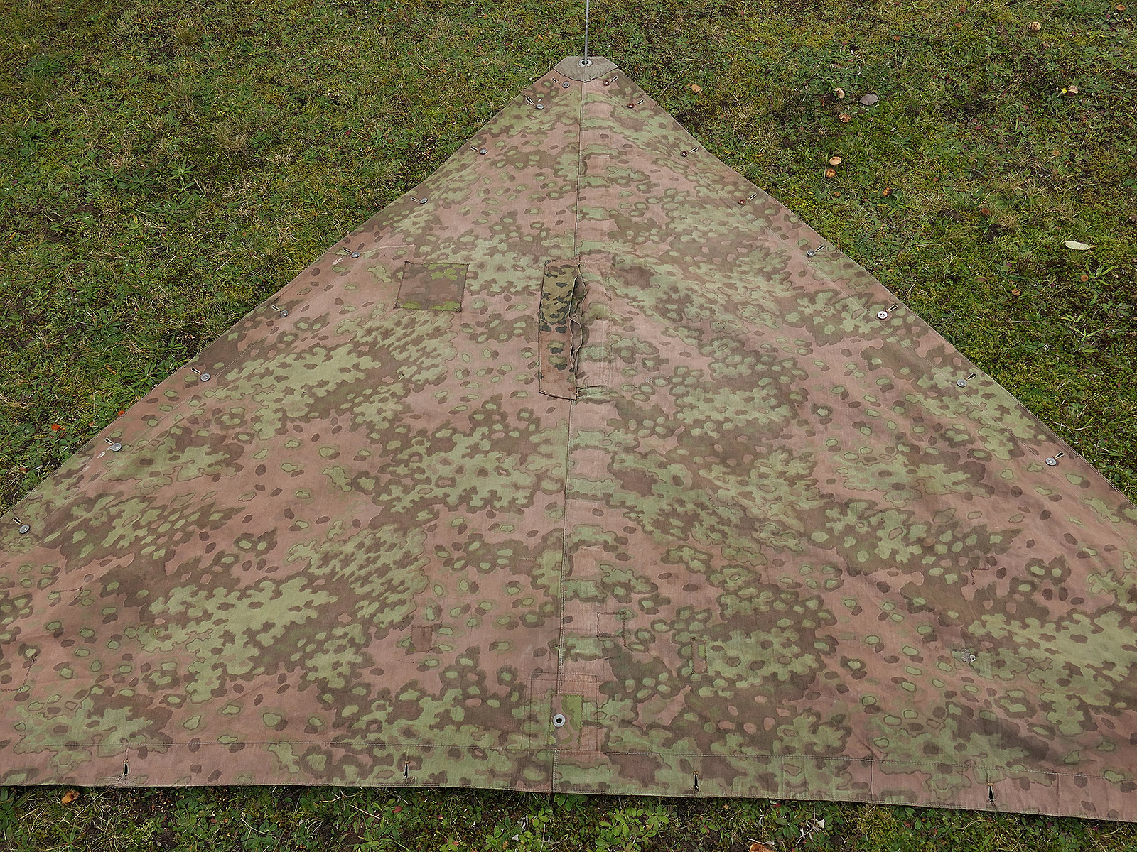 #A/ Waffen SS Original Tarpaulin – Oak Leaf Camouflage Tarpaulin – Battle-Worn