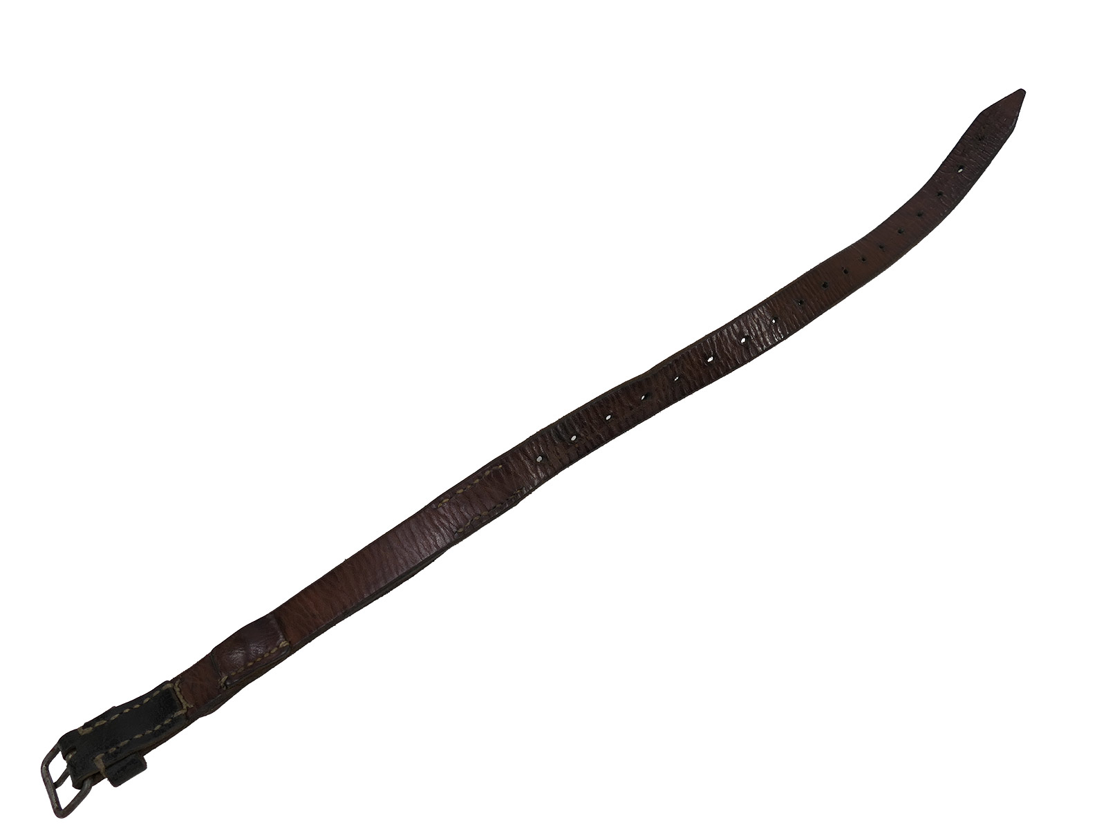#2/ Wehrmacht knapsack strap, leather strap, tent canvas, dated 1943, COLLECTION, BATTLE-WORN