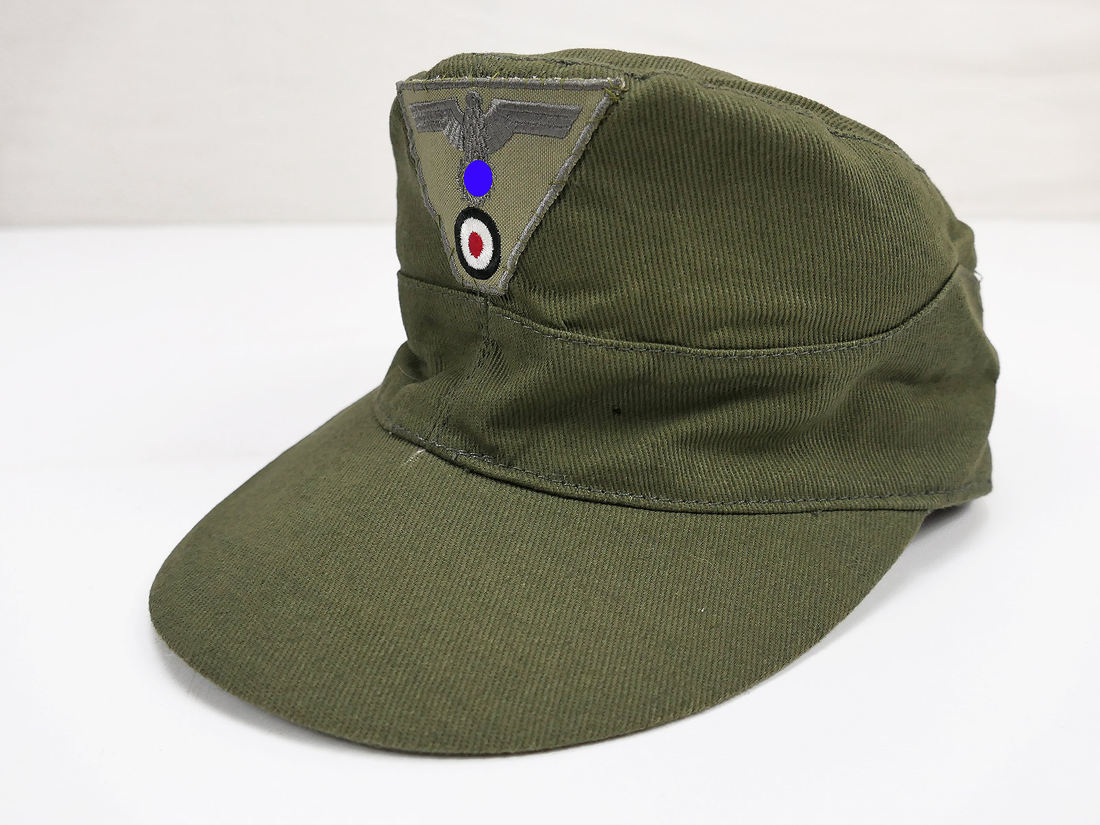 Single piece Afrikakorps M41 tropical cap field cap DAK Heer size 58 with trapeze effects