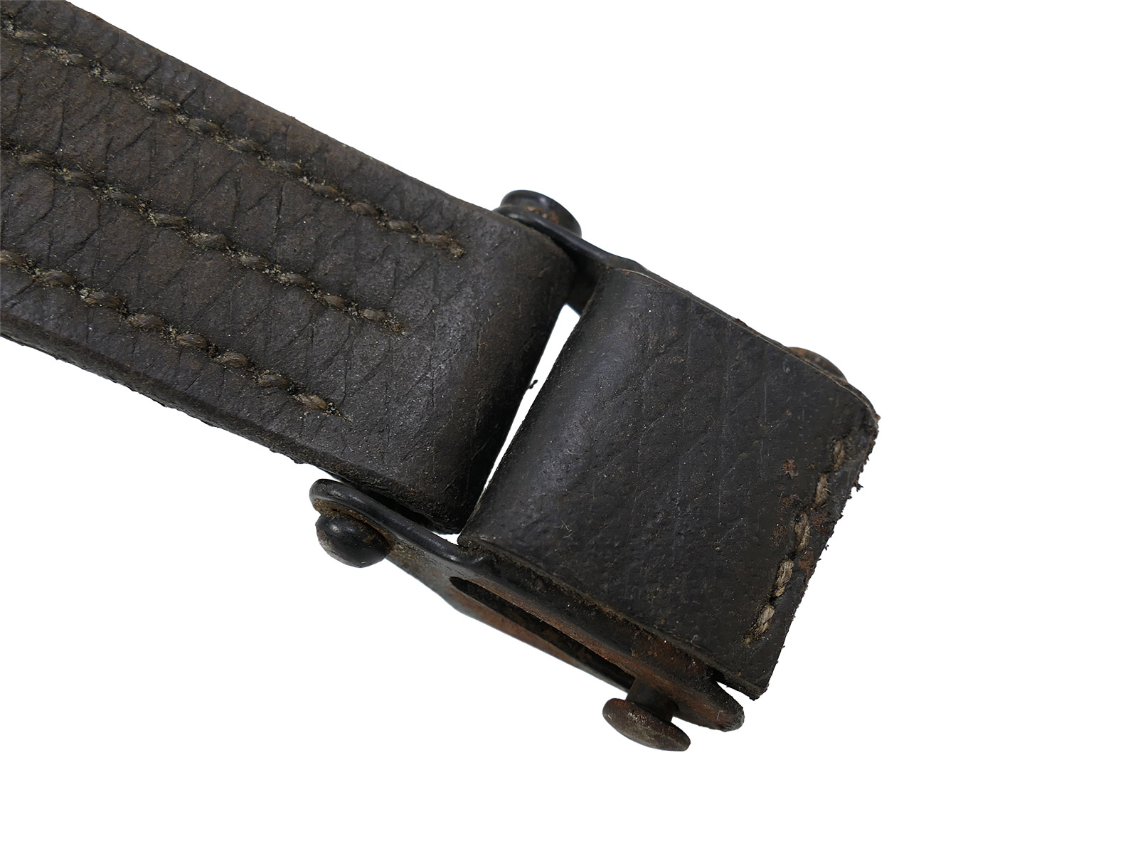 One-off Wehrmacht MP40 MP38 leather carrying strap, Waffen-SS leather strap, BATTLE WORN